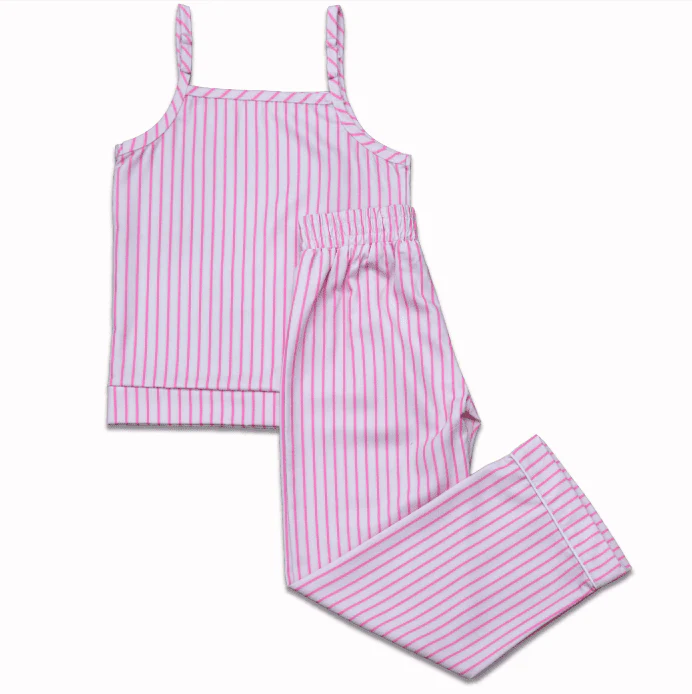 Mini Tank Lounge Pant Set - Pink Stripe - Image 5