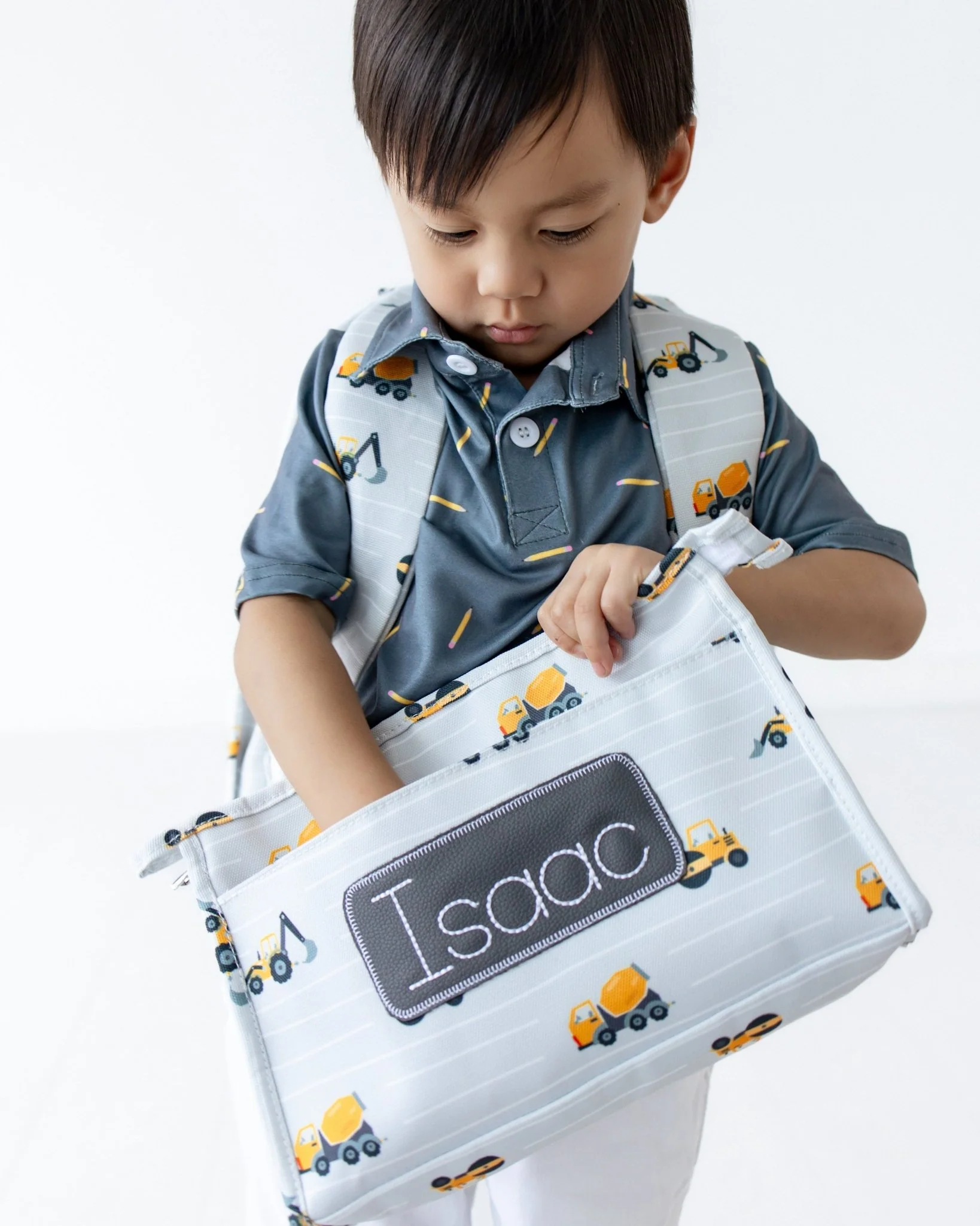 Pencil Bag - Construction On Grey