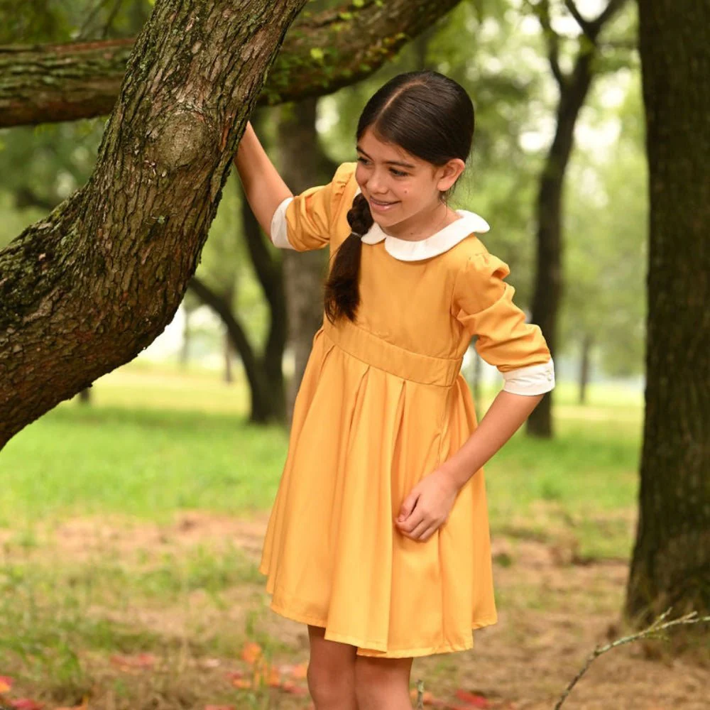 Mini Mabel Peter Pan Dress - Amber - Image 3