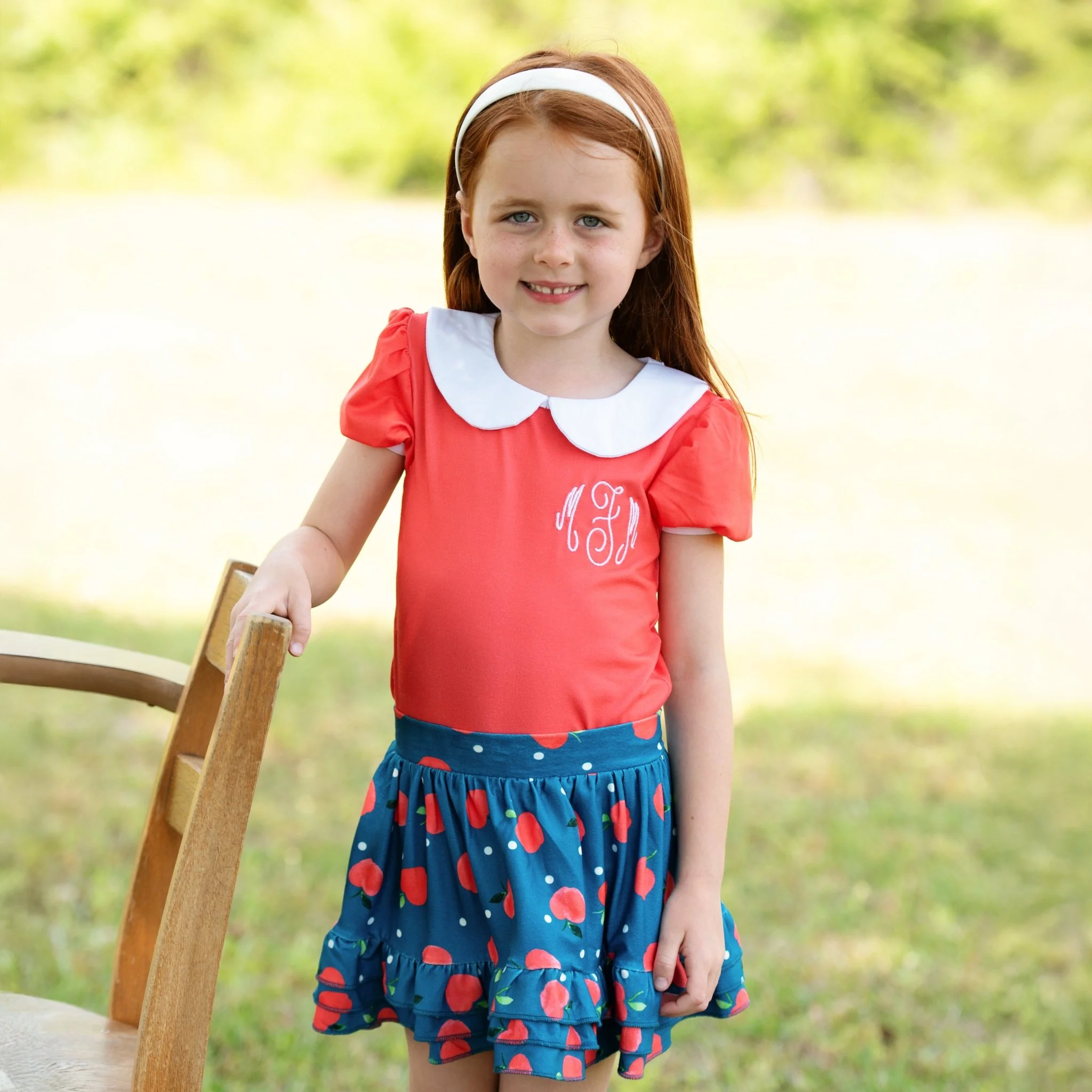 Peter Pan Puff Sleeve Tee - Red - Image 6
