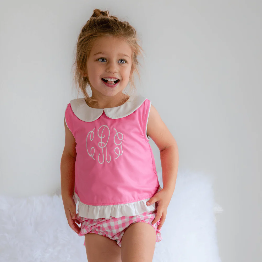 Peter Pan Swing Back Bloomer Set - Pink Gingham - Image 4
