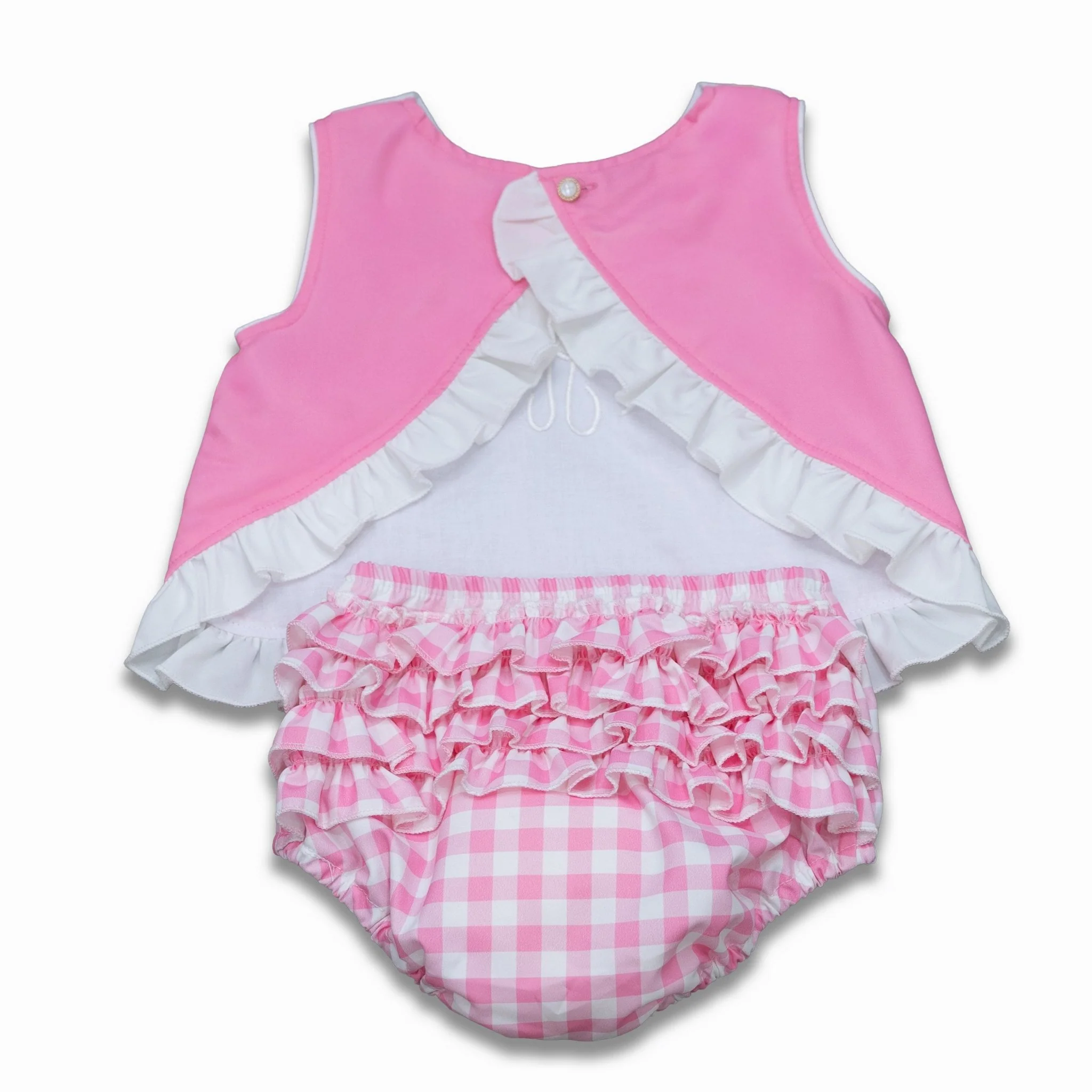 Peter Pan Swing Back Bloomer Set - Pink Gingham - Image 7