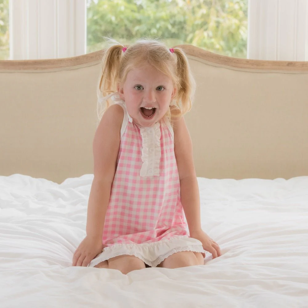 Gown with Bloomers - Pink Gingham - Image 3