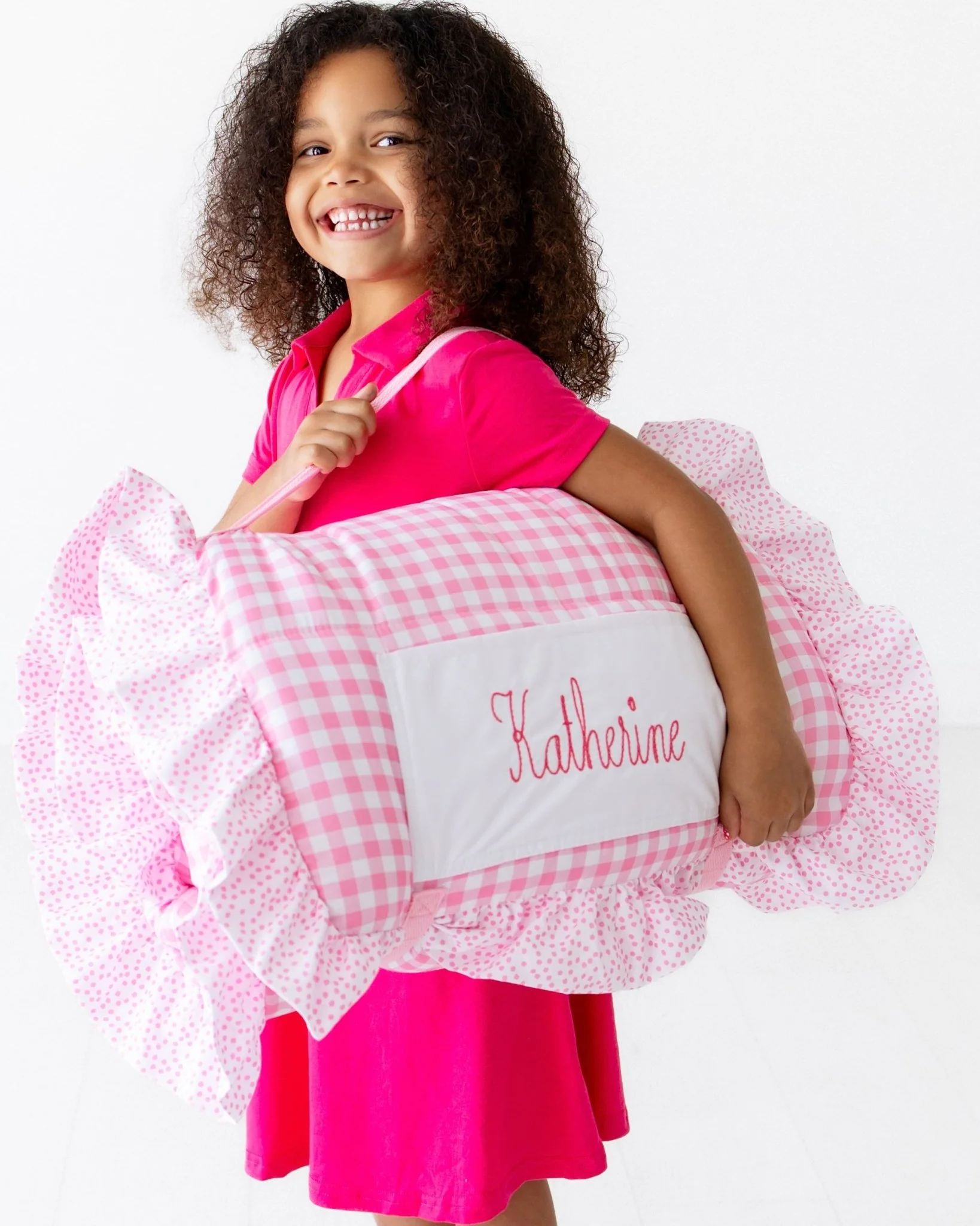 Nap Mat - Ruffle Pink Gingham - Image 3