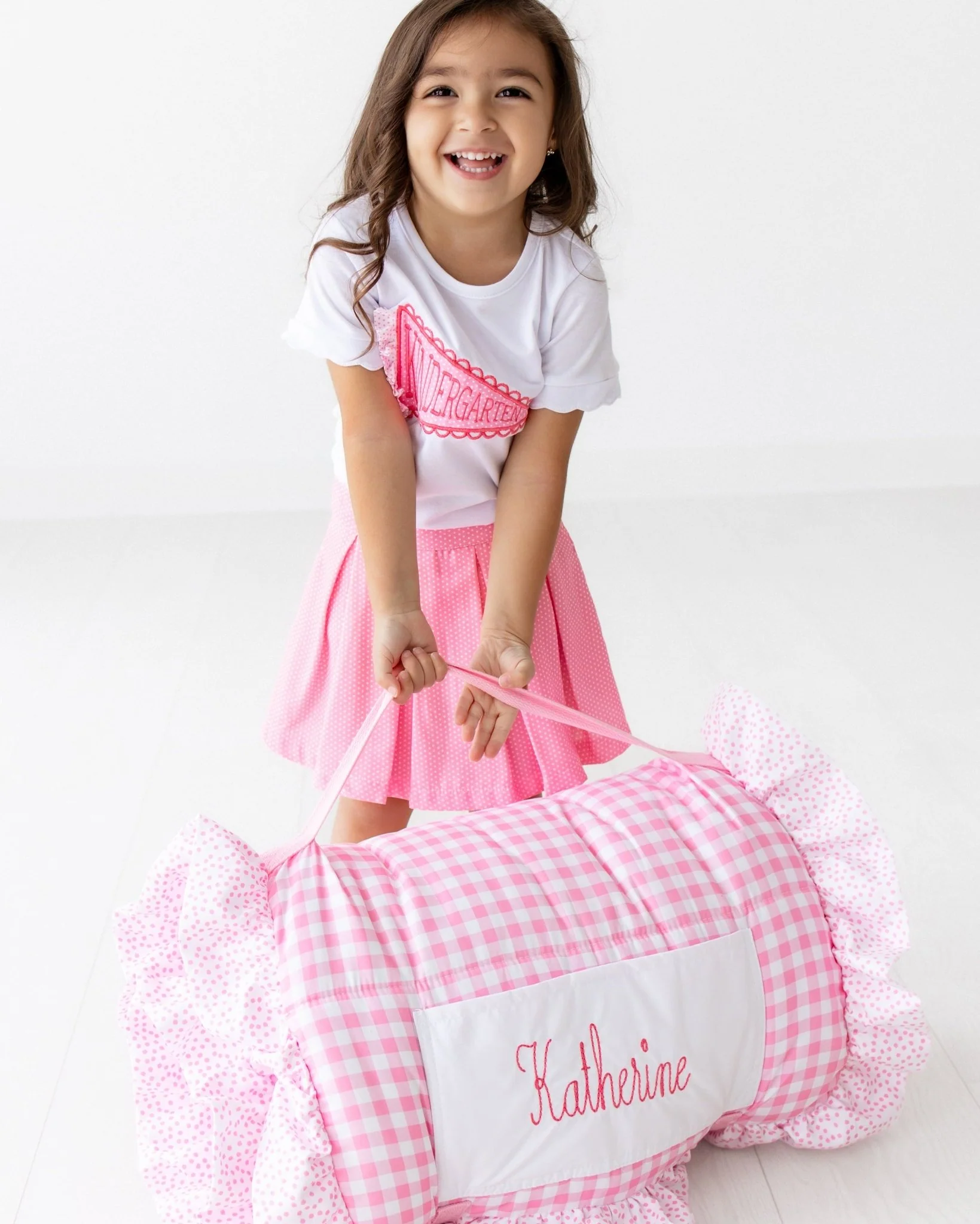 Nap Mat - Ruffle Pink Gingham - Image 4