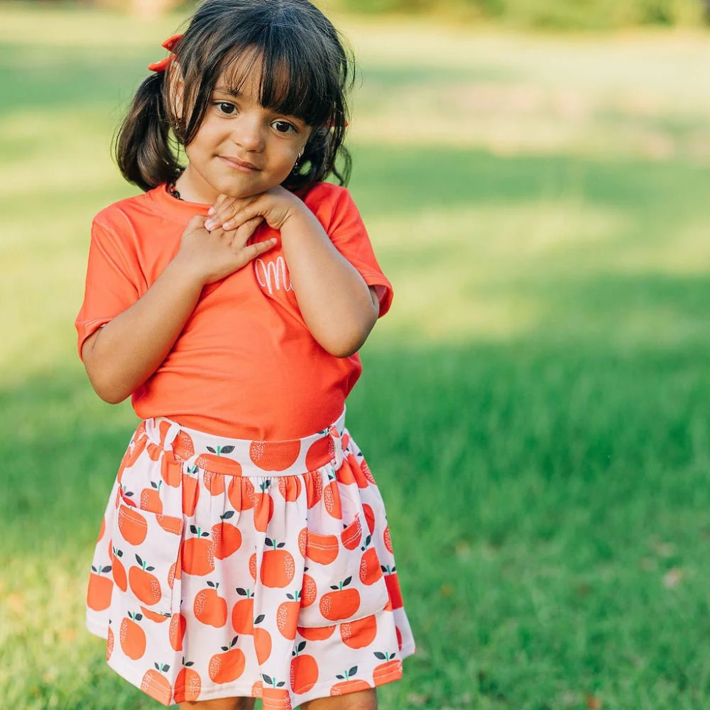 Pocket Skort - Apples on Pink - Image 4