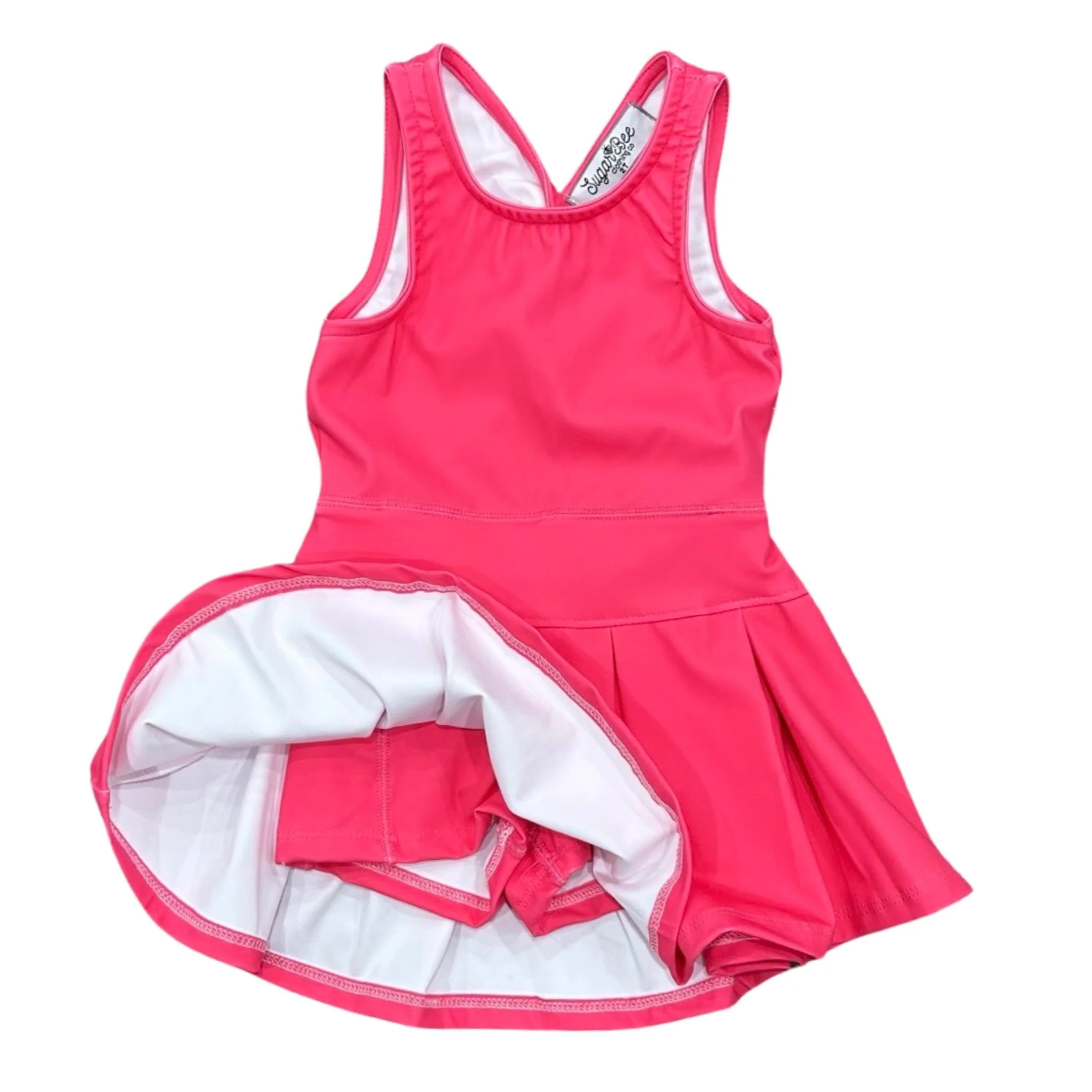 Pleated Tennis Dress - Magenta - Image 5