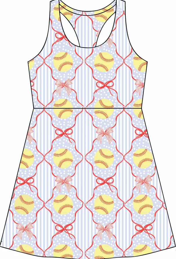 Mini Jackie Halter Tennis Dress - Softball Sweetheart - Image 3