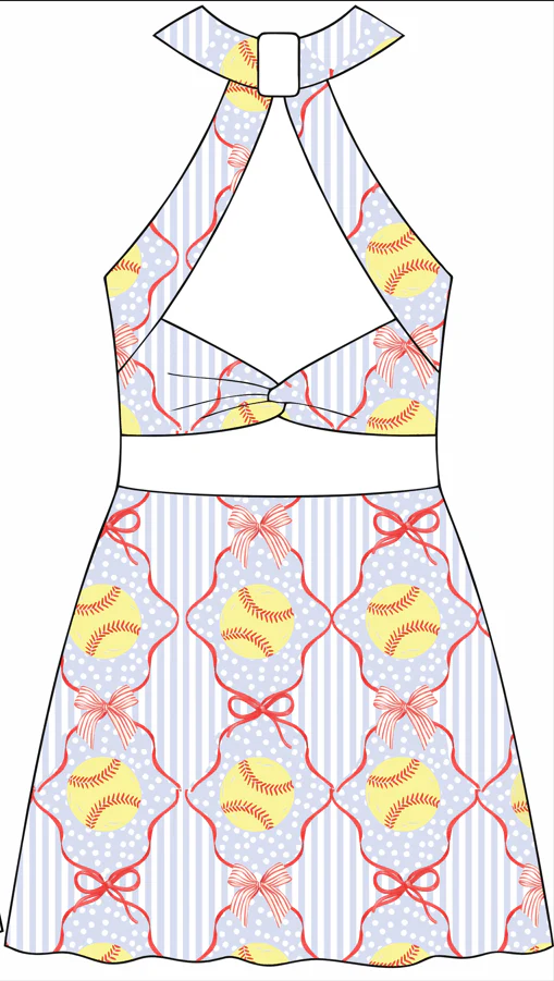 Mini Jackie Halter Tennis Dress - Softball Sweetheart - Image 4
