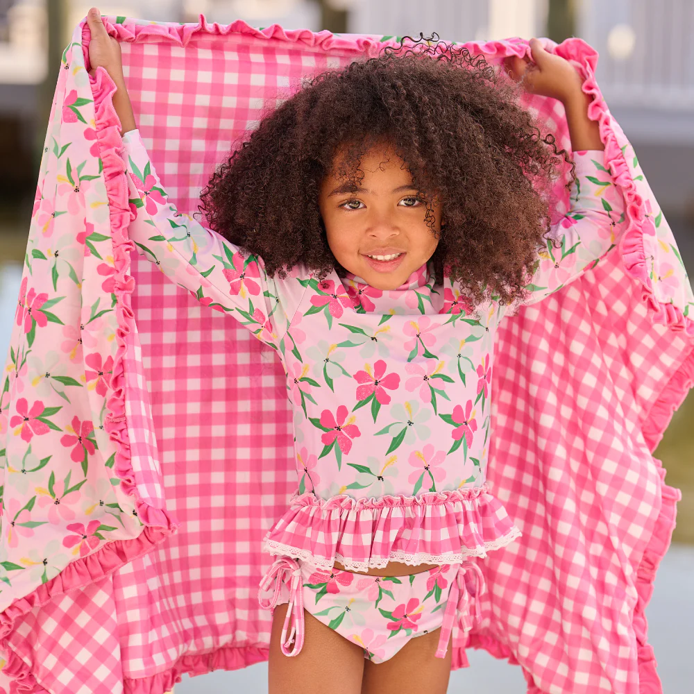 Rashguard Tankini - Colorful Pink Hibiscus - Image 4