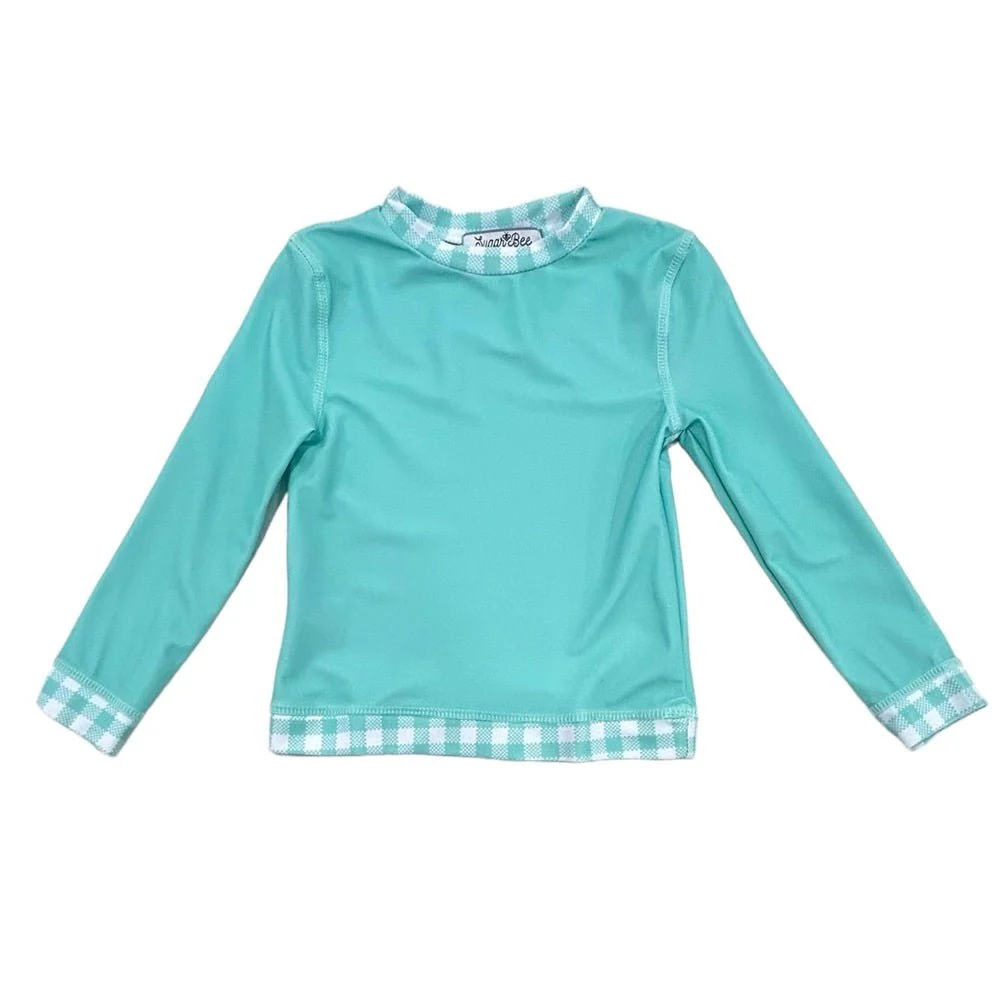 Rashguard - Turquoise Gingham - Image 4