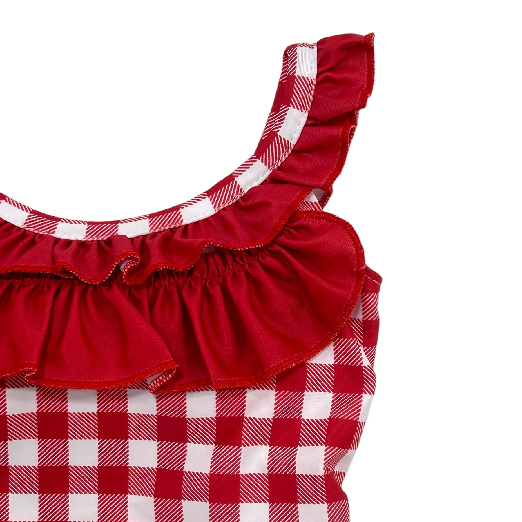 Bow Back Swimsuit - Red Gingham - Image 5