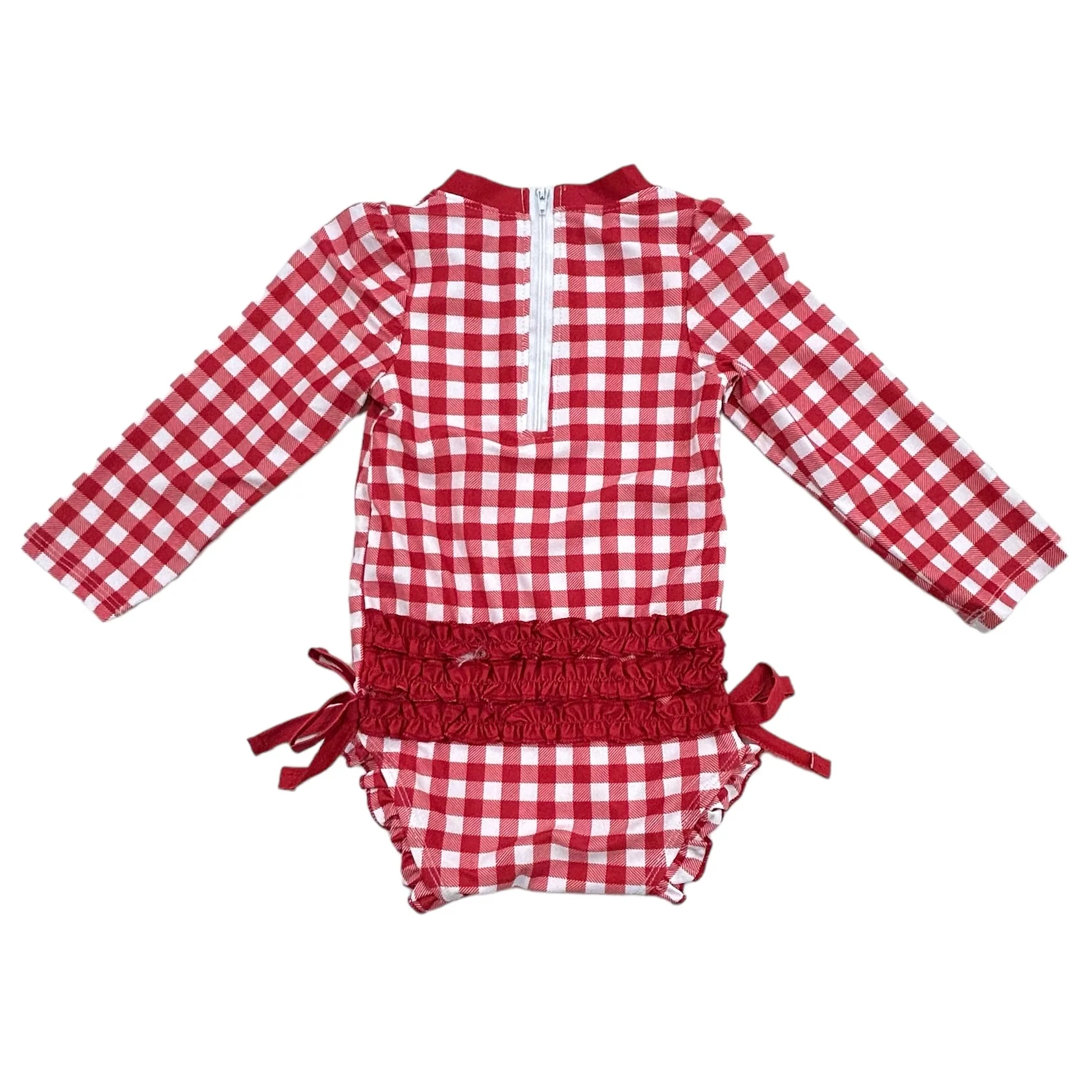 Ruffle Bottom Swimsuit - Red Gingham - Image 6