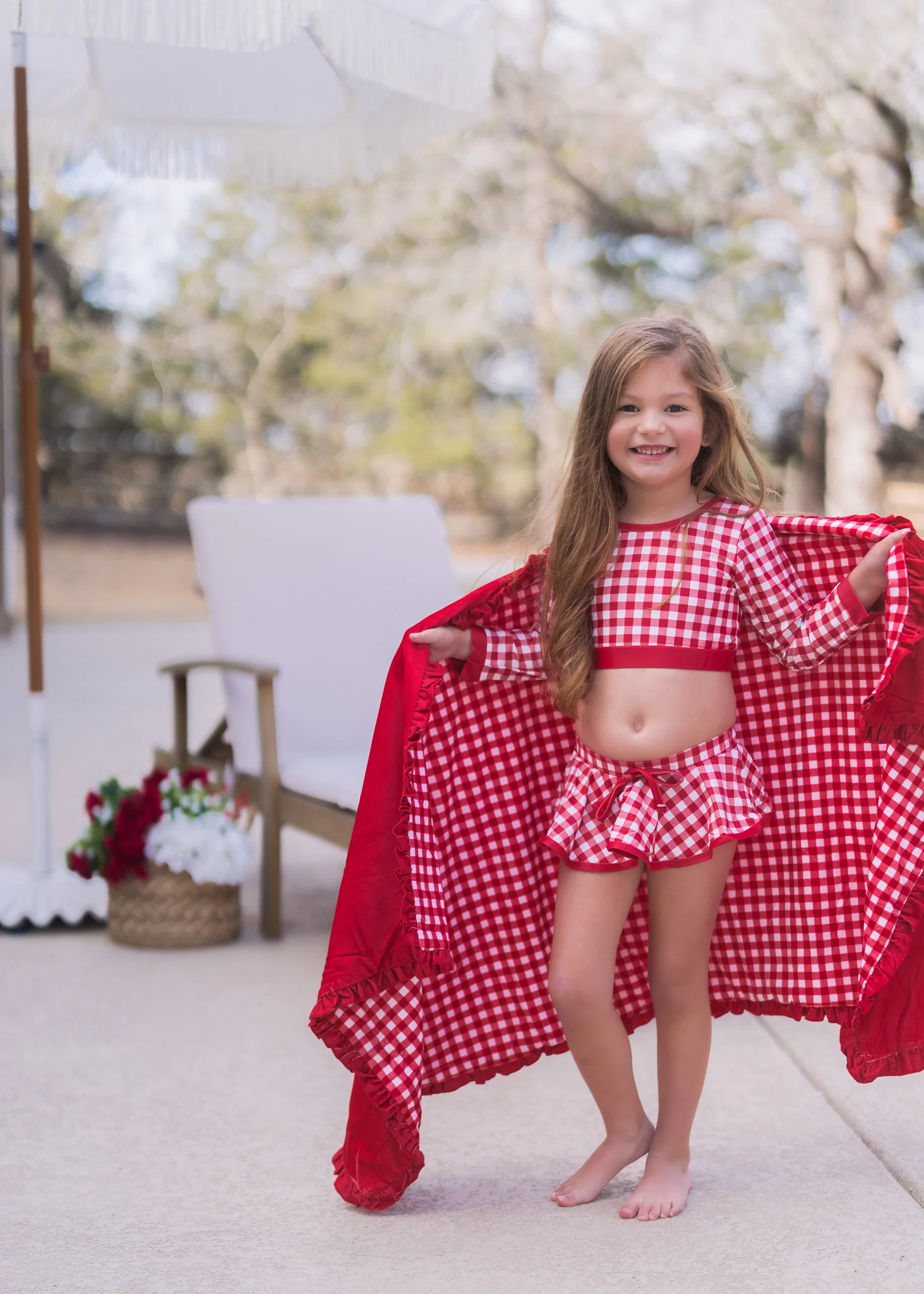 Skirt Bikini - Red Gingham - Image 3