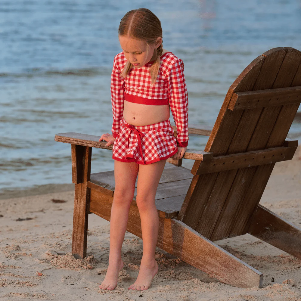 Skirt Bikini - Red Gingham - Image 4