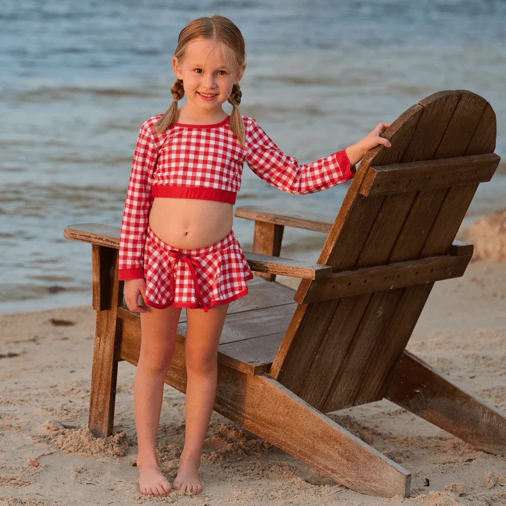 Skirt Bikini - Red Gingham - Image 5