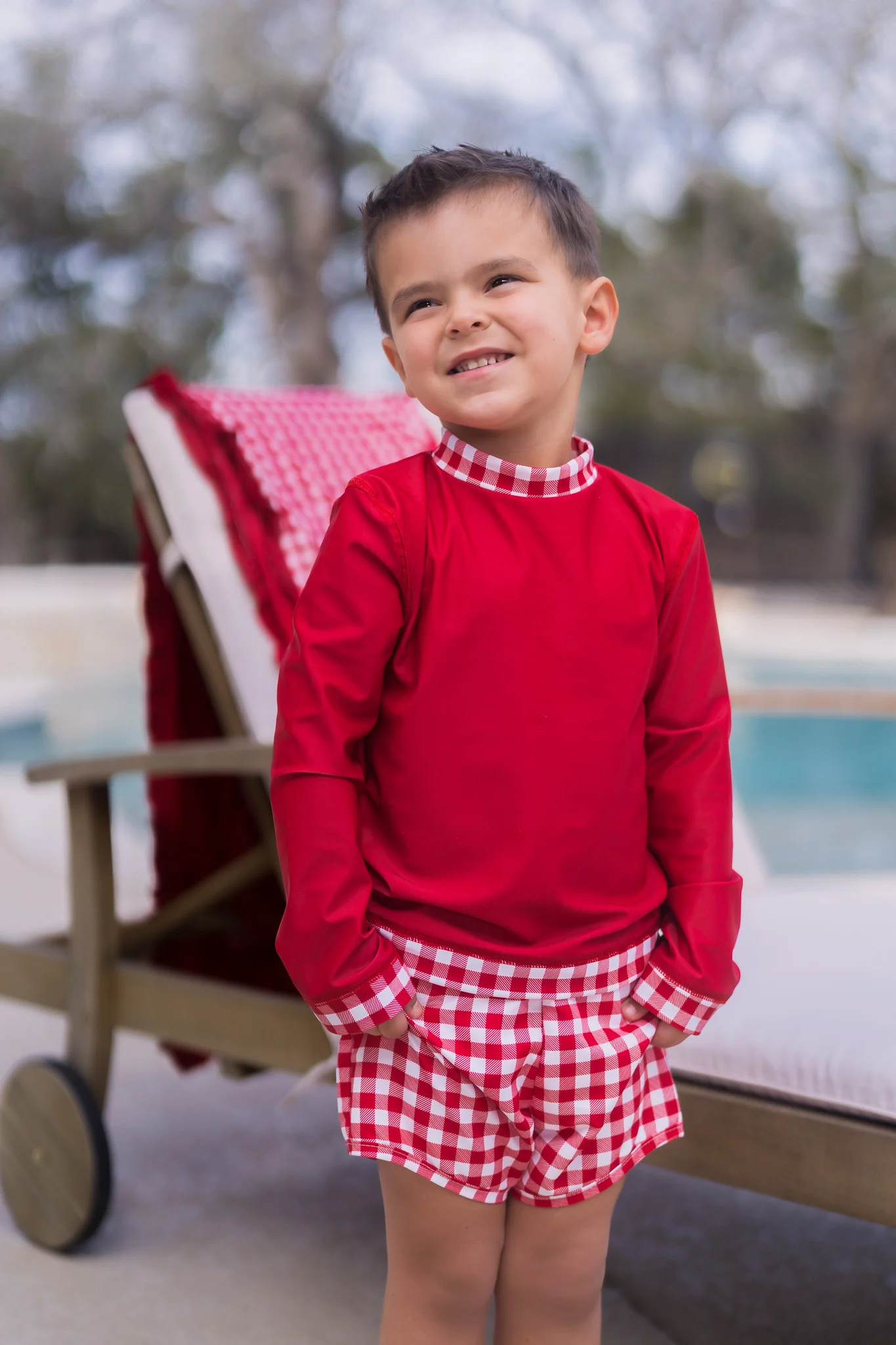 Swim Shorts - Red Gingham - Image 3
