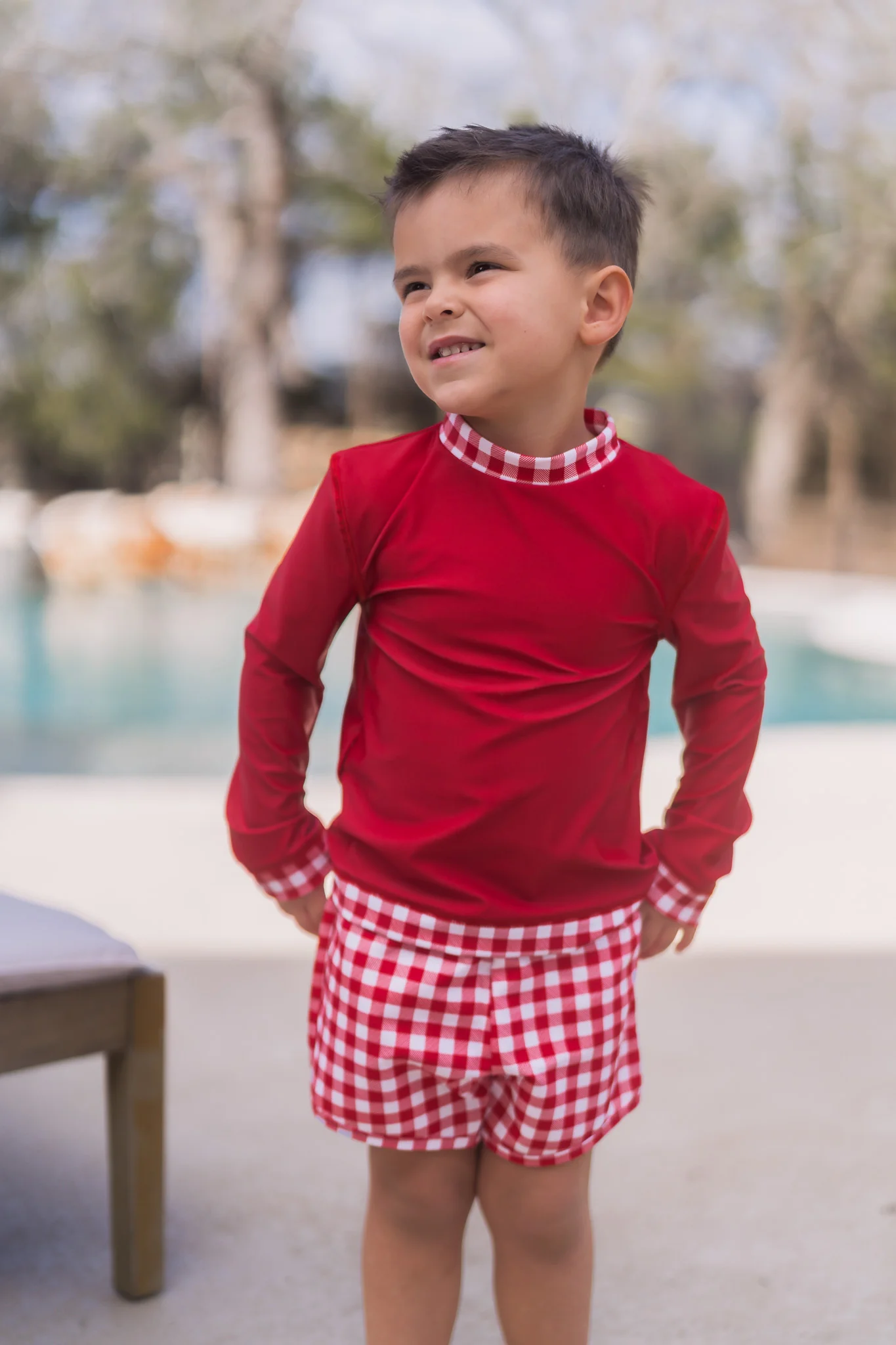 Swim Shorts - Red Gingham - Image 4