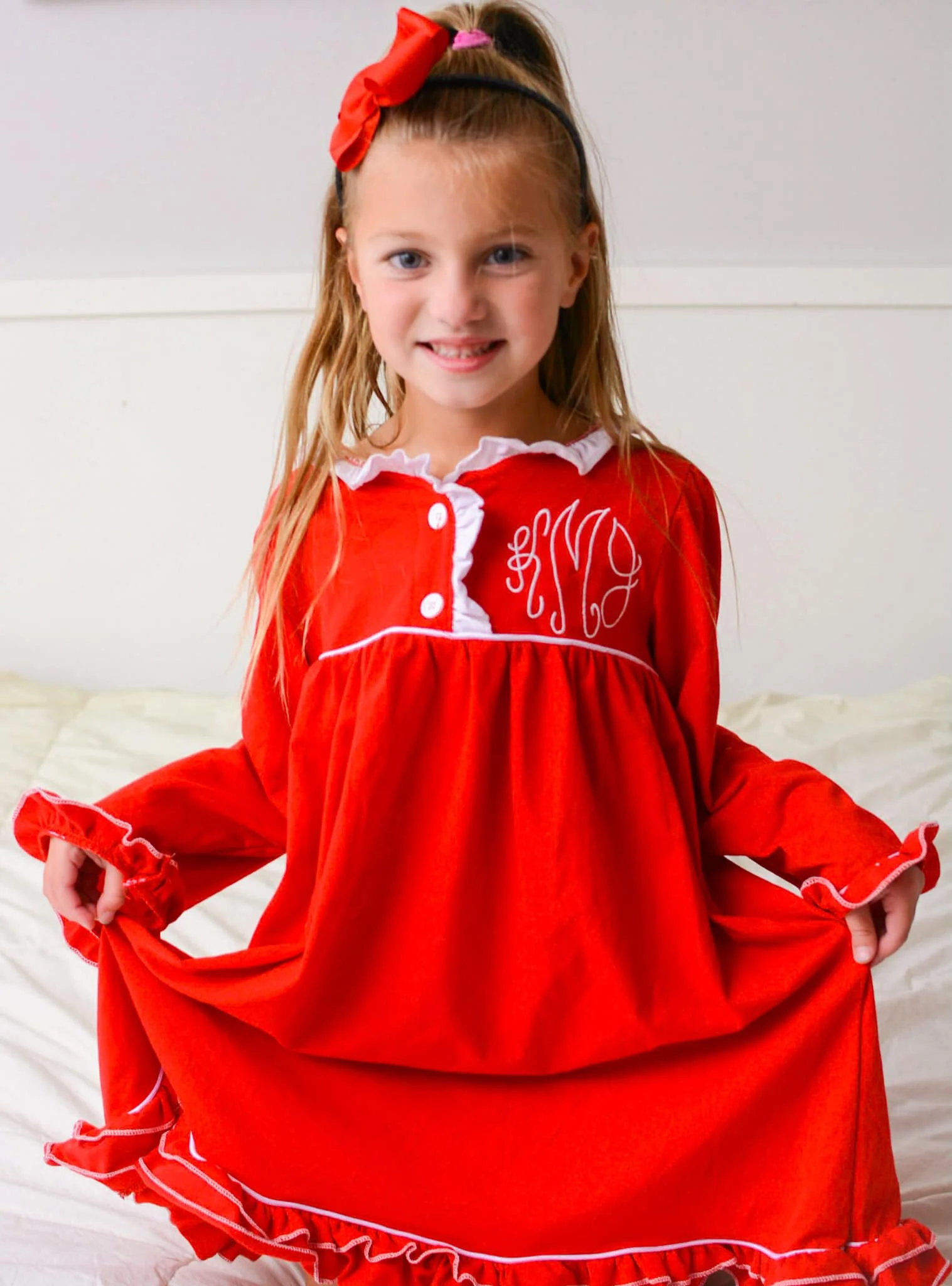 Ruffle Nightgown - Red Holiday Lounge - Image 10