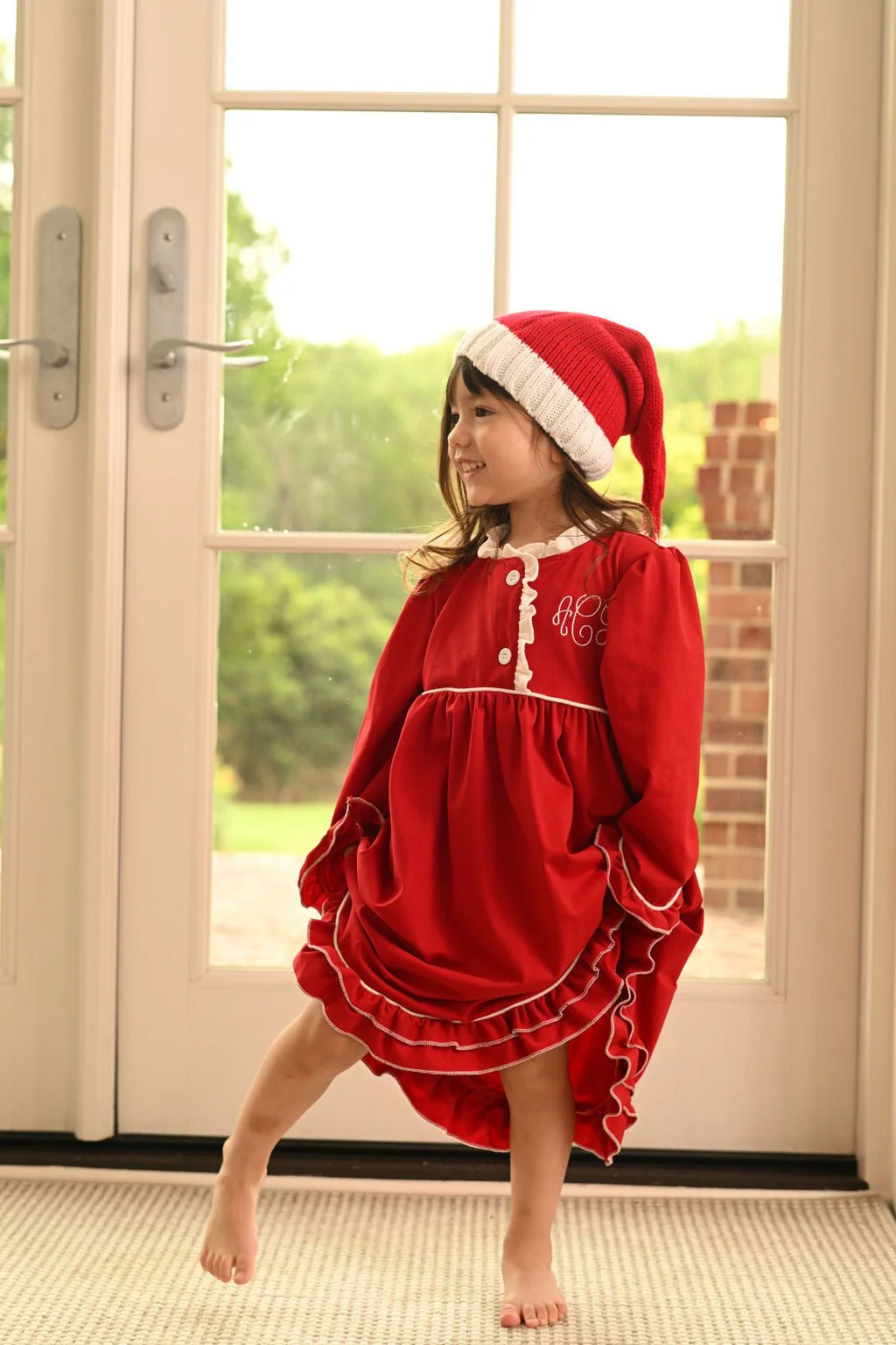 Ruffle Nightgown - Red Holiday Lounge - Image 3