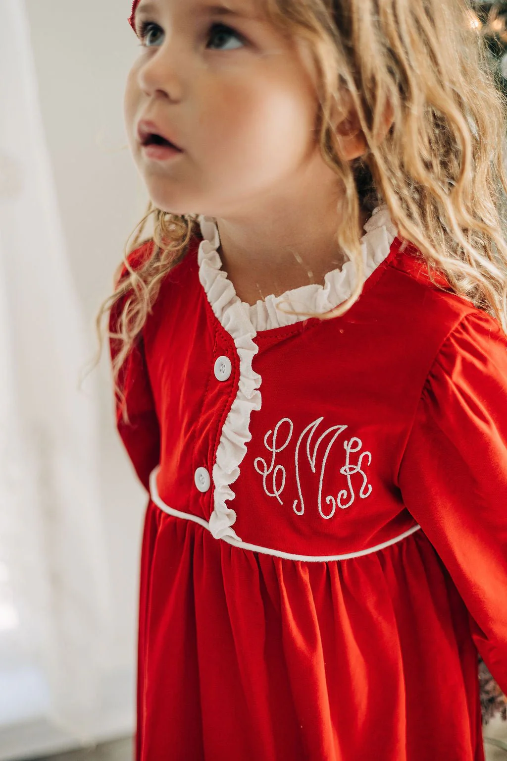 Ruffle Nightgown - Red Holiday Lounge - Image 4