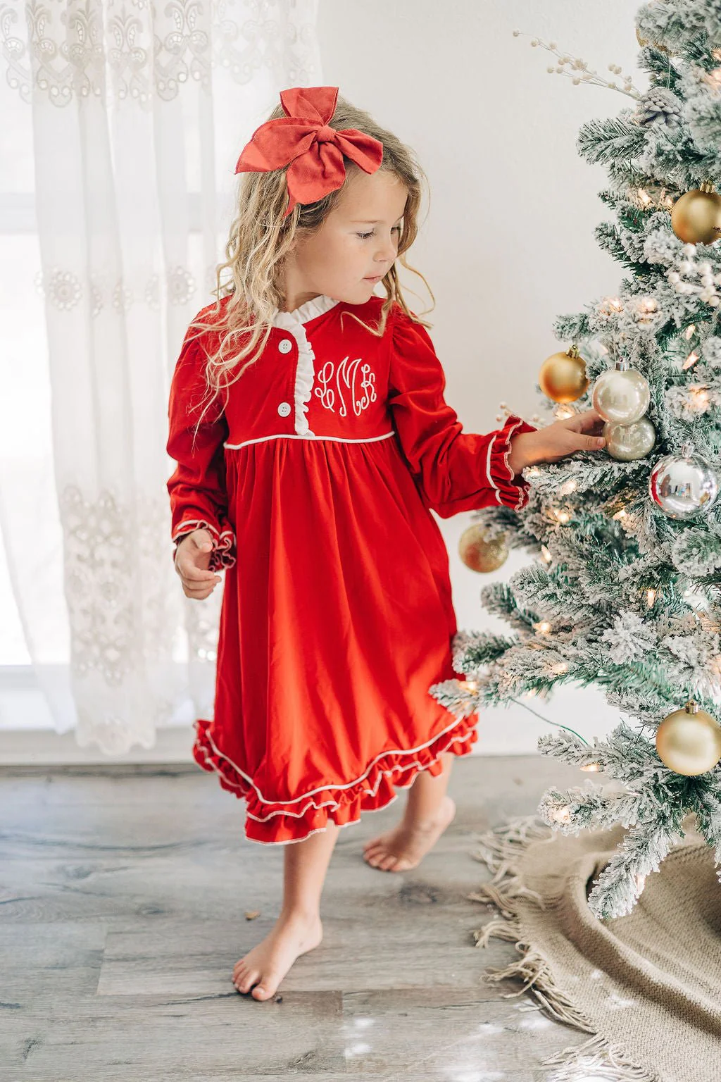 Ruffle Nightgown - Red Holiday Lounge - Image 5