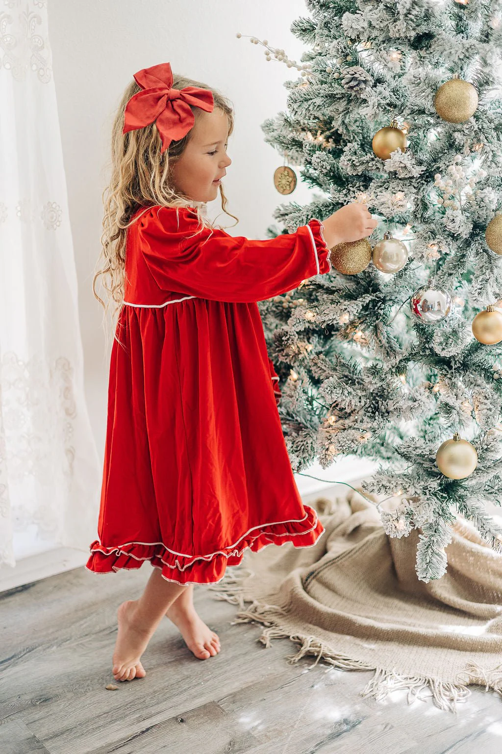 Ruffle Nightgown - Red Holiday Lounge - Image 6