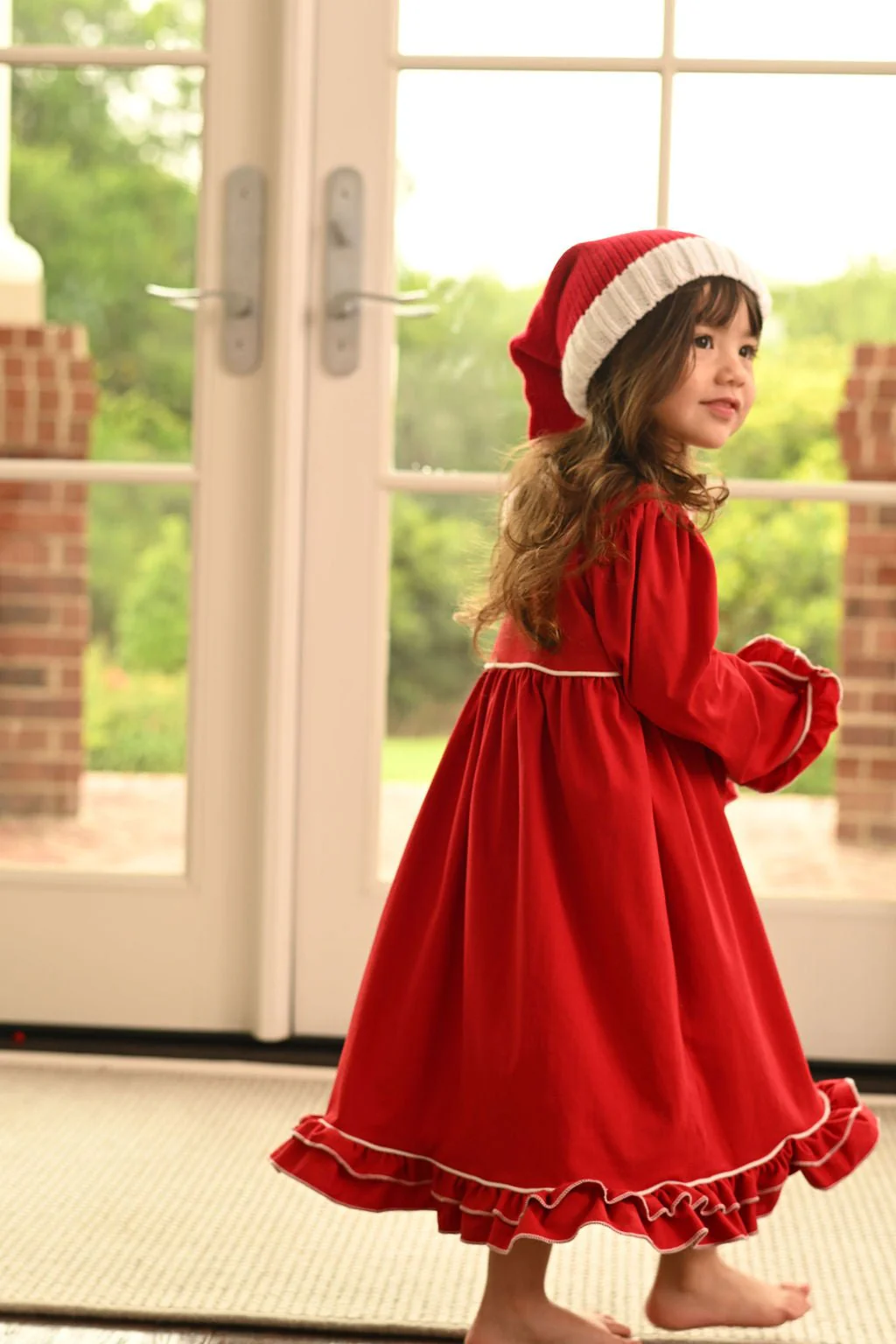 Ruffle Nightgown - Red Holiday Lounge - Image 7