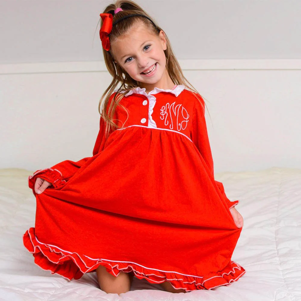 Ruffle Nightgown - Red Holiday Lounge - Image 8
