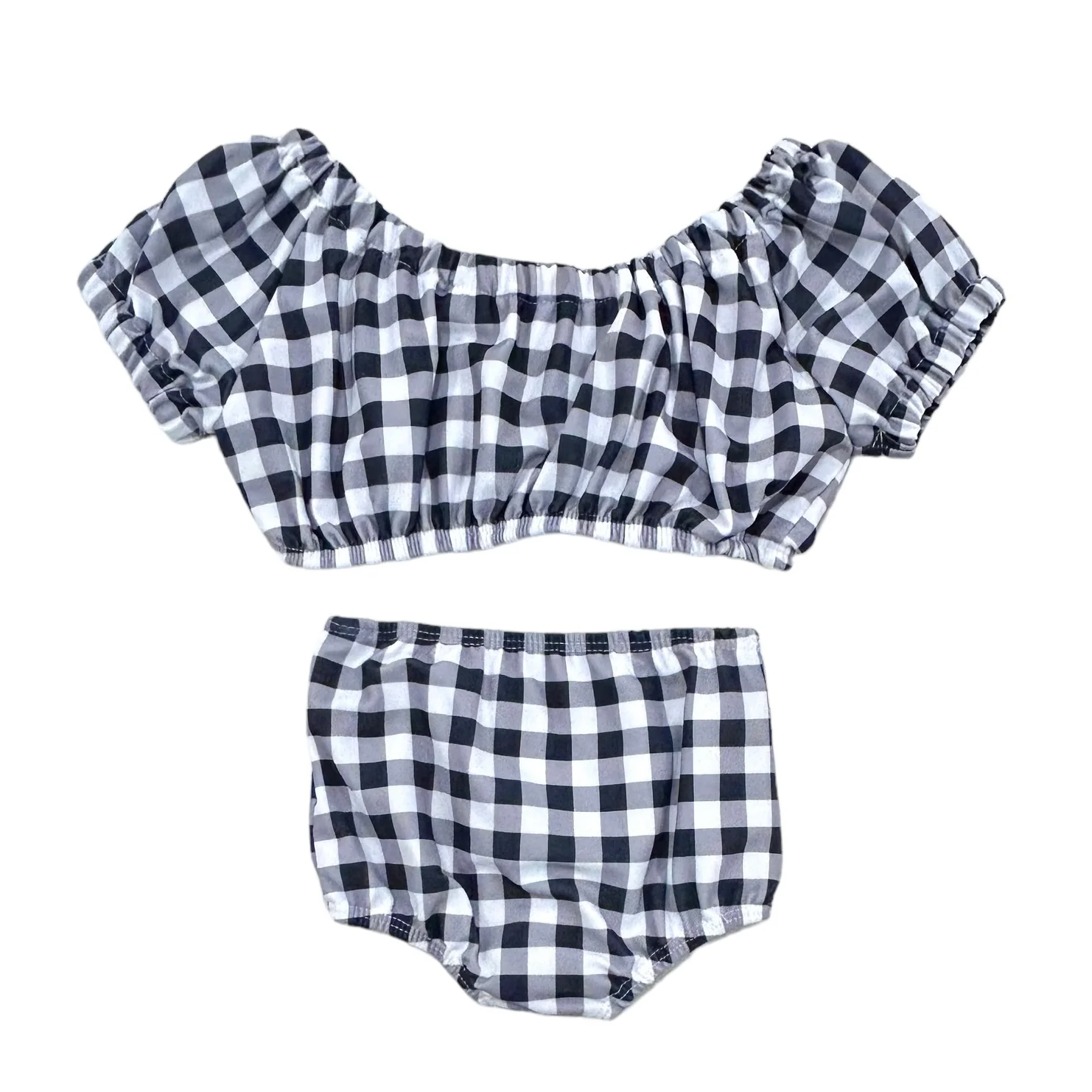 Retro Bikini - Black Gingham - Image 5