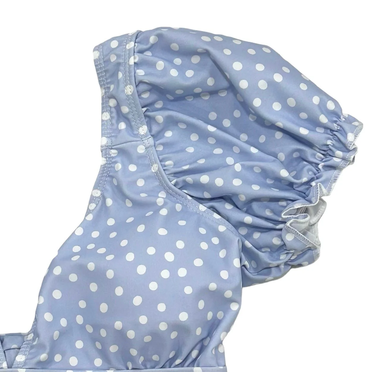 Retro Cap Sleeve Bikini - Blue Dots - Image 5