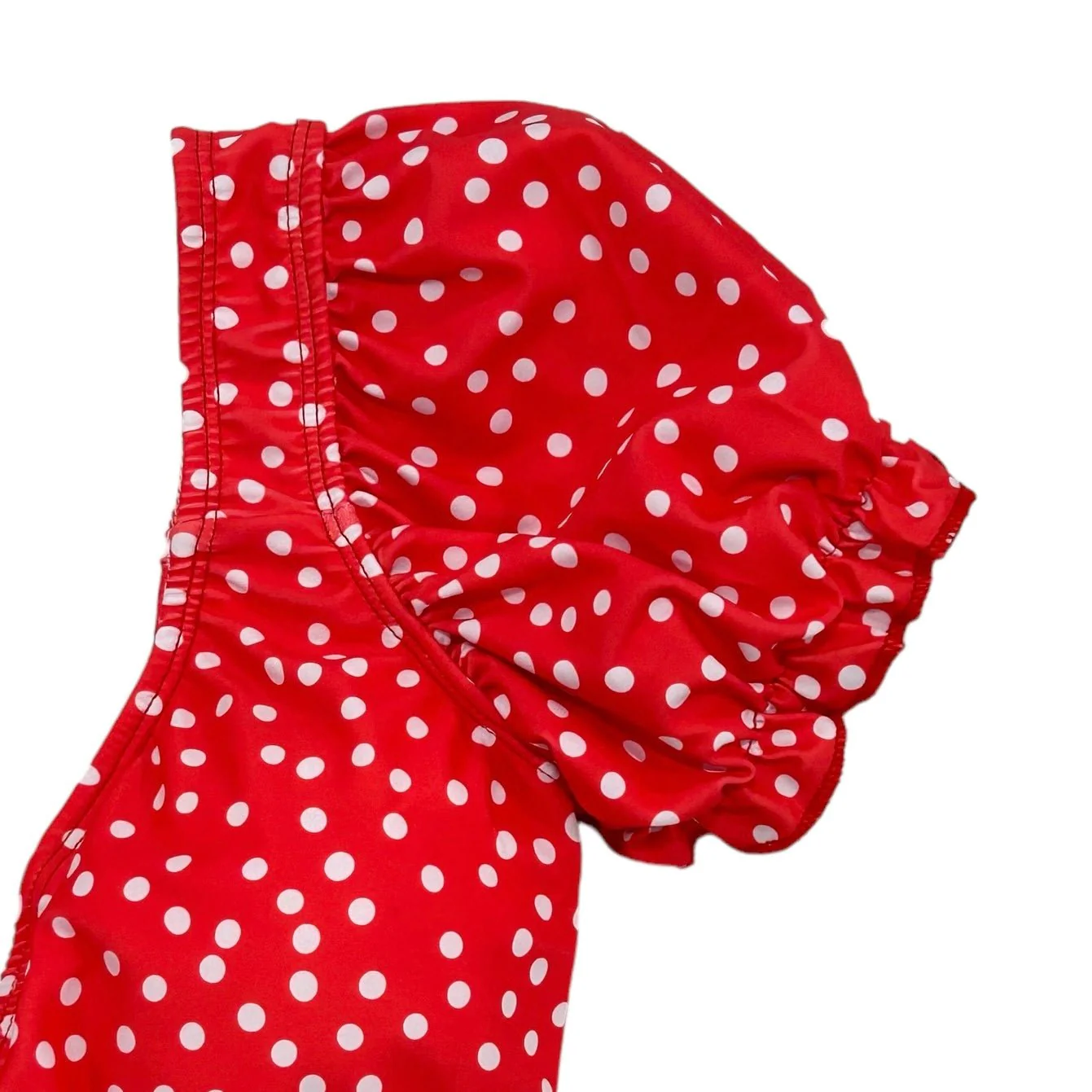 Retro Cap Sleeve Bikini - Red Dots - Image 5