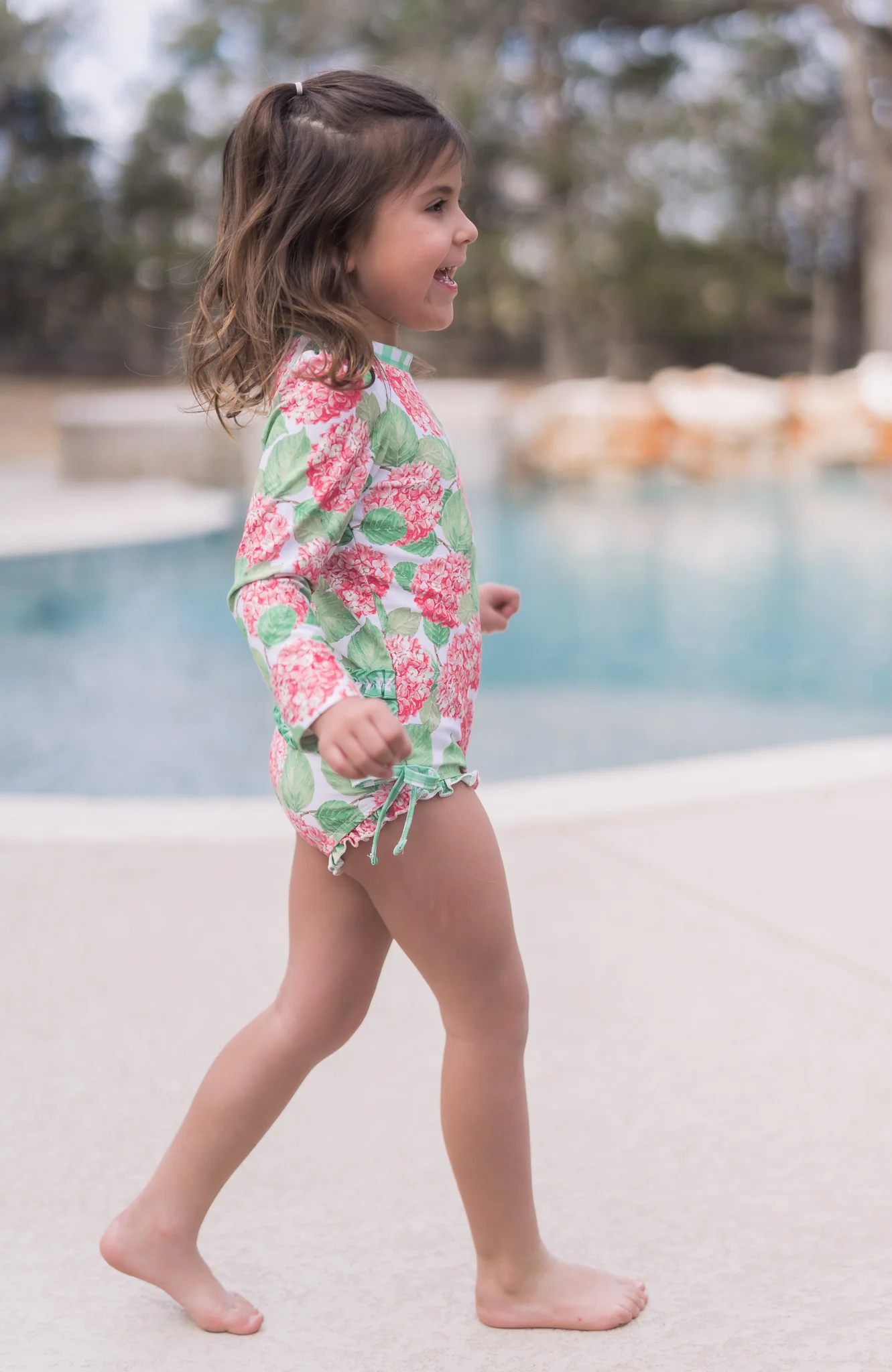 Ruffle Bottom Swim - Red Hydrangeas - Image 4