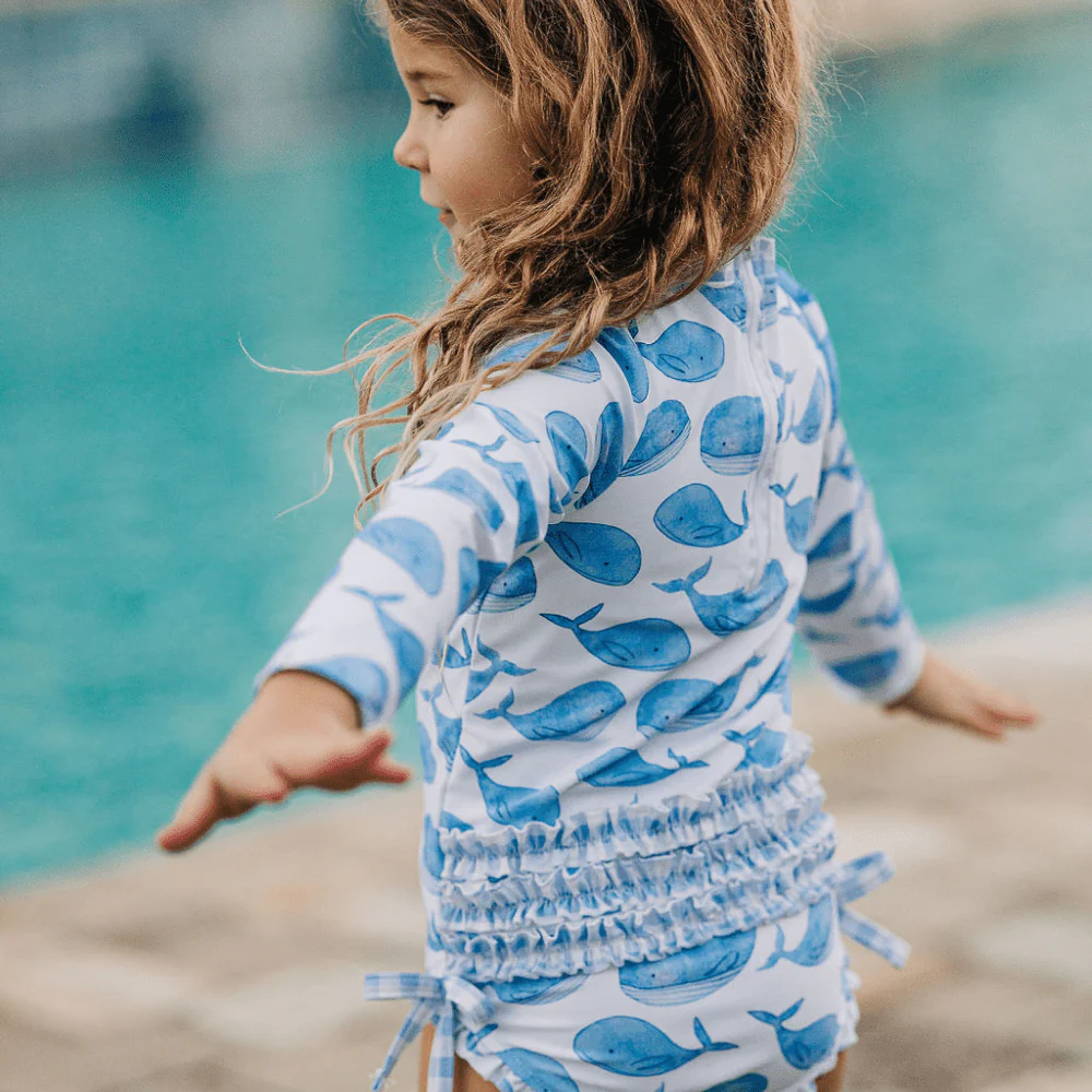 Ruffle Bottom Swimsuit - Whales - Image 4