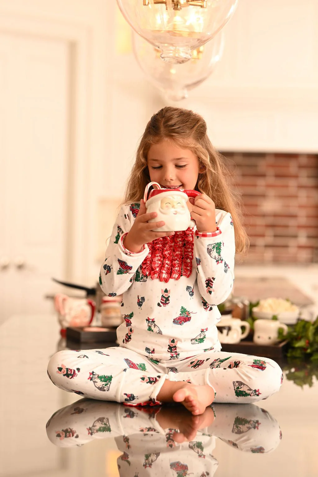 Ruffle Buttflap Pajamas- Christmas On The Farm Holiday Lounge - Image 4