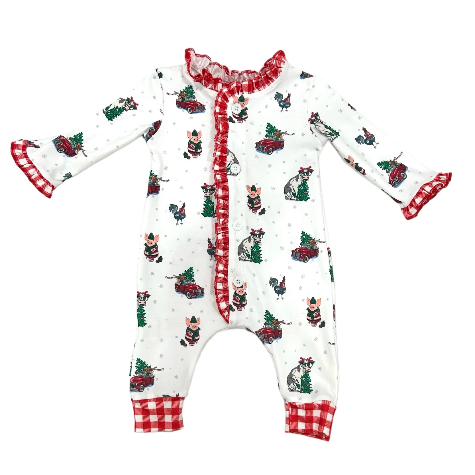 Ruffle Buttflap Pajamas- Christmas On The Farm Holiday Lounge - Image 7