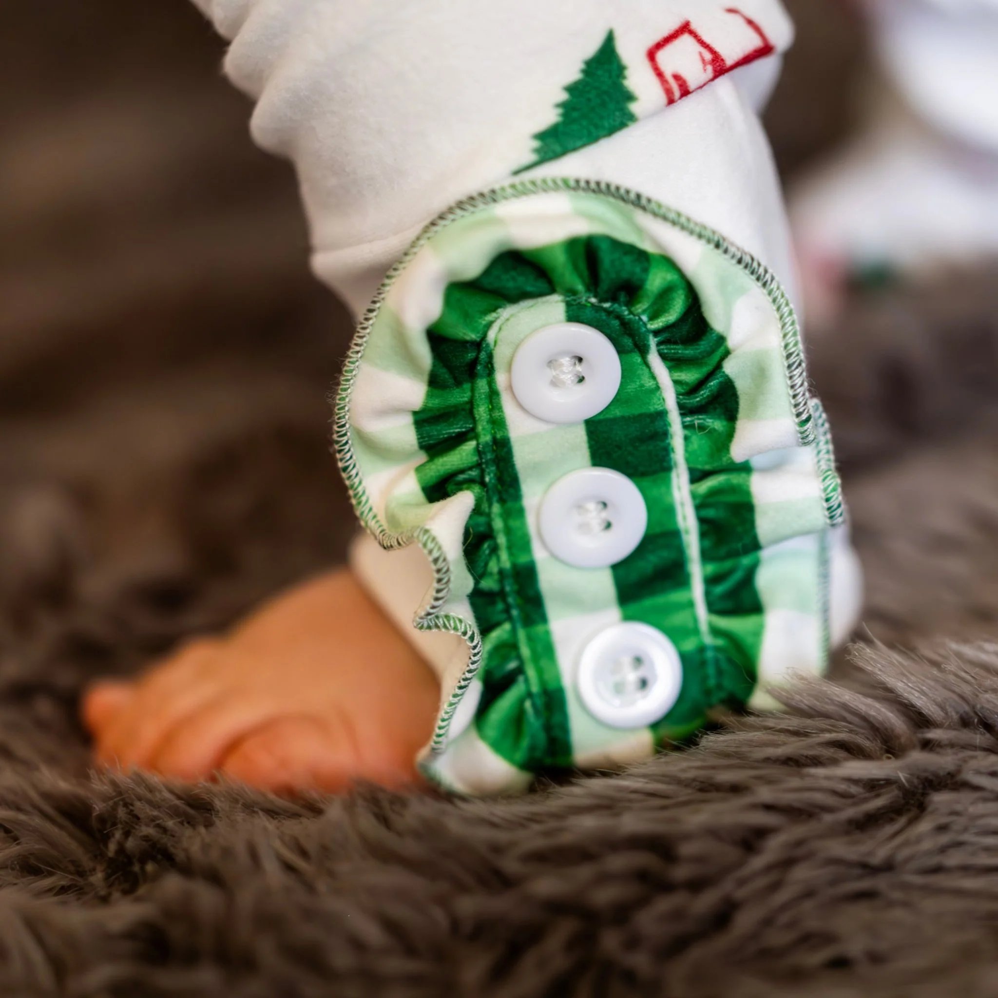 Ruffle Buttflap Pajamas - Christmas Tractor Holiday Lounge - Image 3