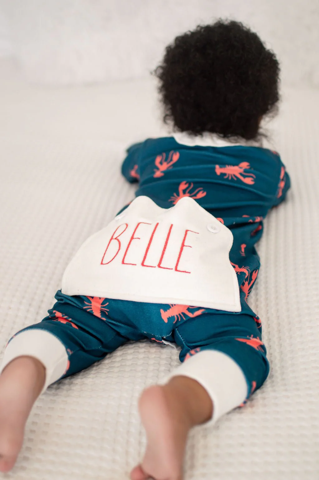 One-Piece Ruffle Buttflap Pajamas - Navy Crawfish - Image 5