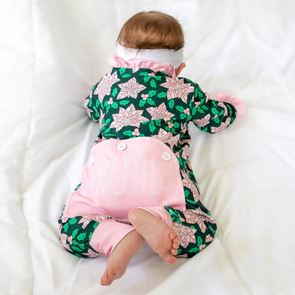 Ruffle Buttflap Pajamas - Poinsettia Holiday Lounge - Image 2