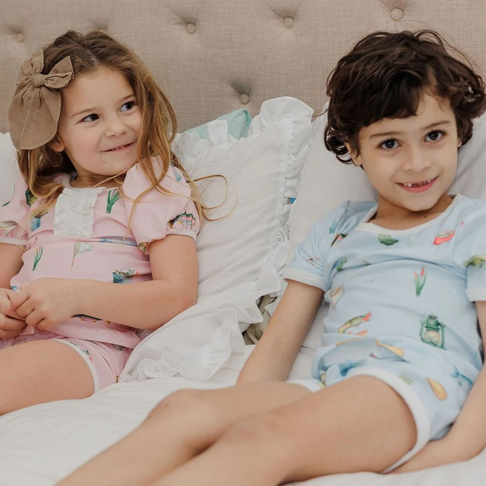 Ruffle Short Sleeve Lounge Set - Girls Fishing - Image 5