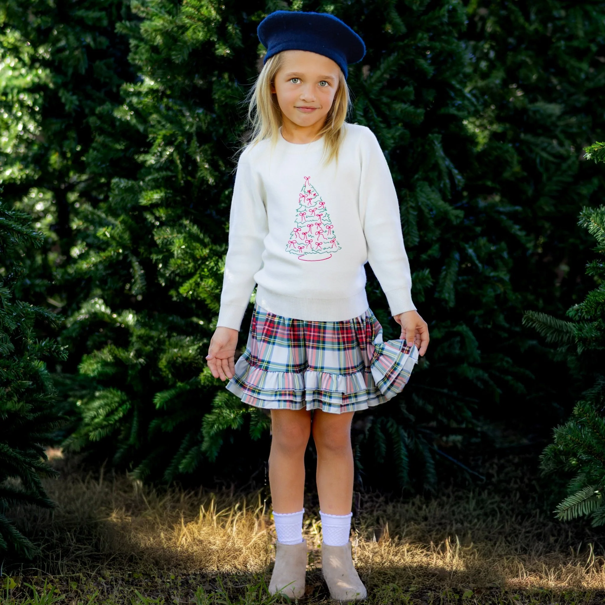 Annie Ruffle Skort - Holiday Plaid - Image 2