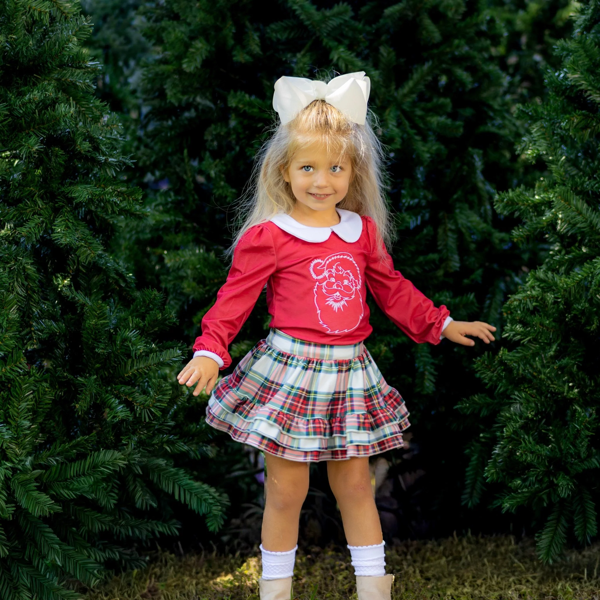 Annie Ruffle Skort - Holiday Plaid - Image 3