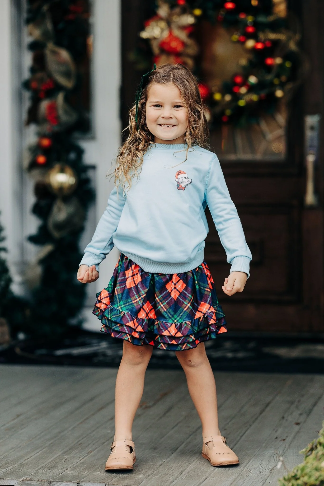 Ruffle Skort - Festive Plaid - Image 3