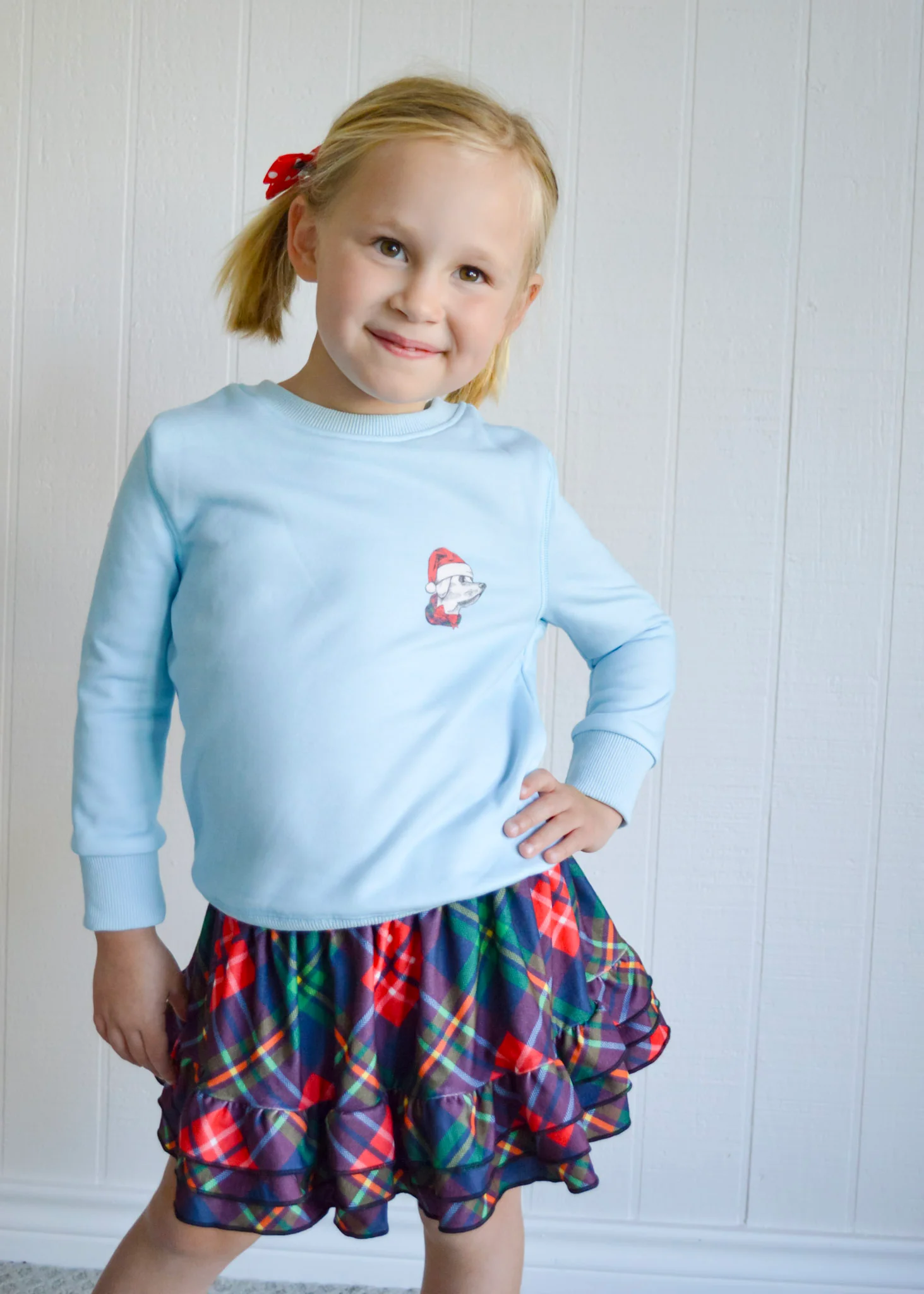Ruffle Skort - Festive Plaid - Image 5