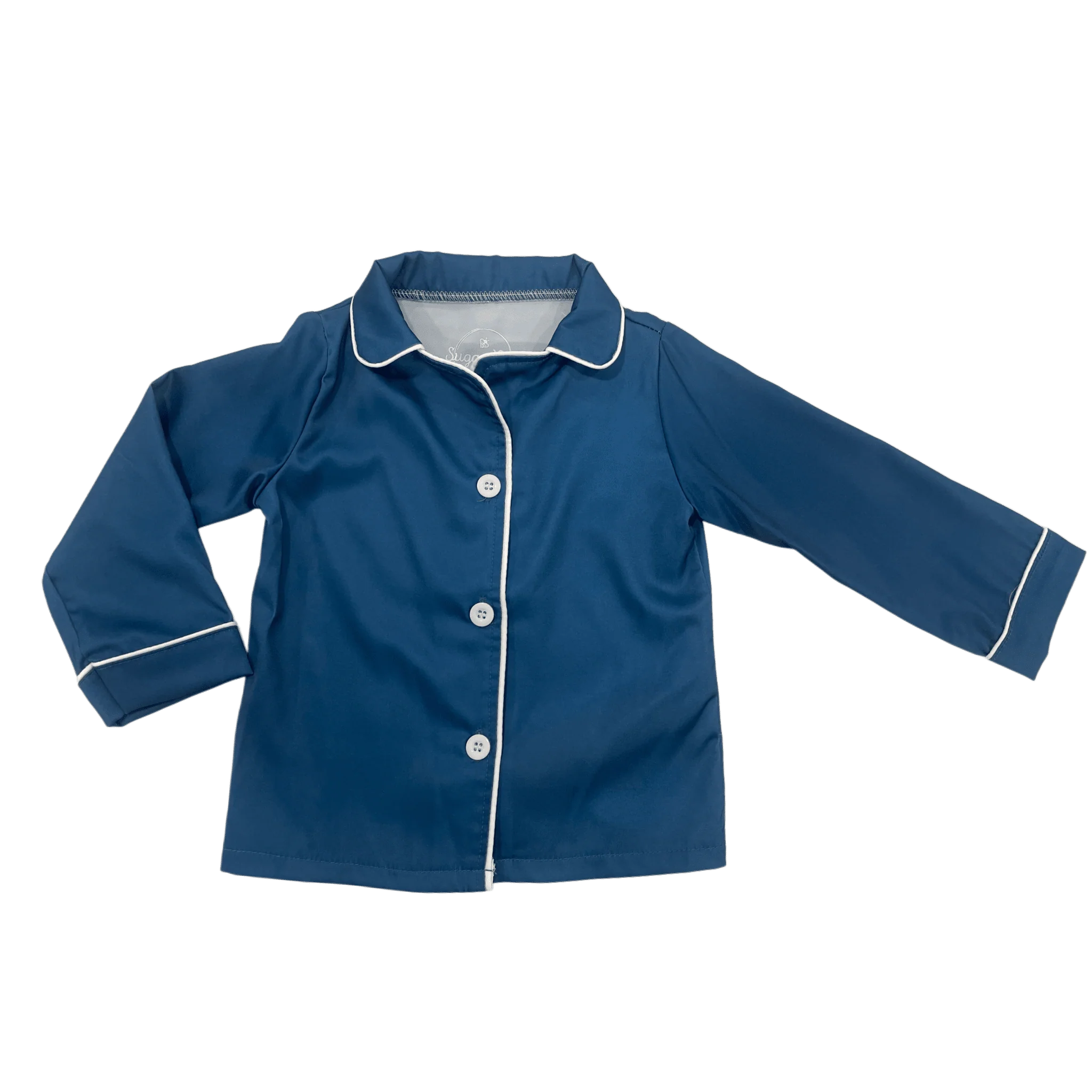 Charlie Satin Separates - Navy Long Sleeve Top - Image 7