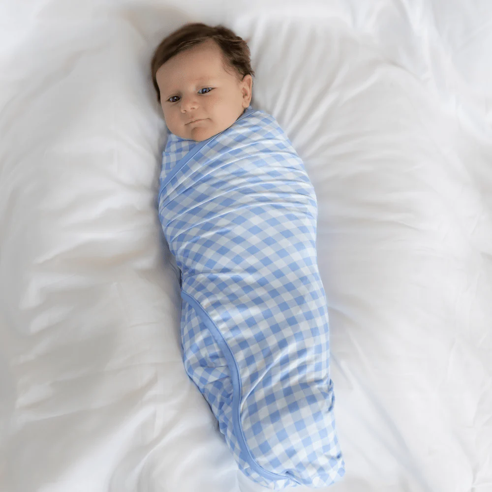 Swaddle Blanket - Blue Gingham