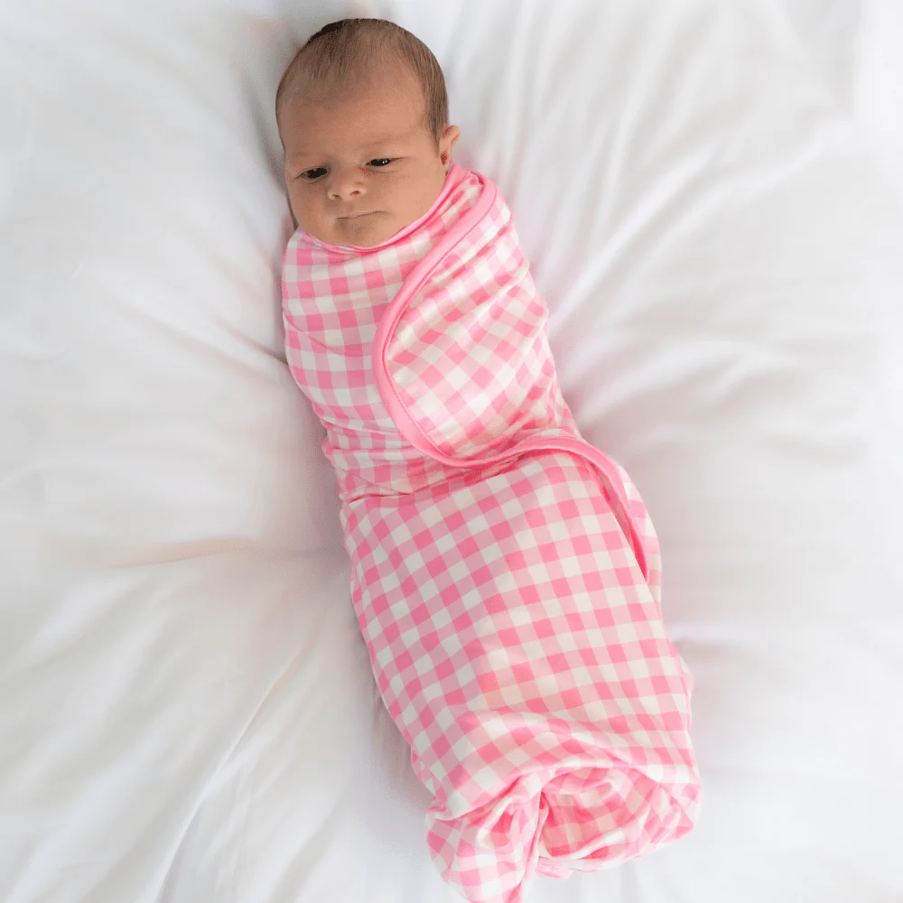 Swaddle Blanket - Pink Gingham - Image 2