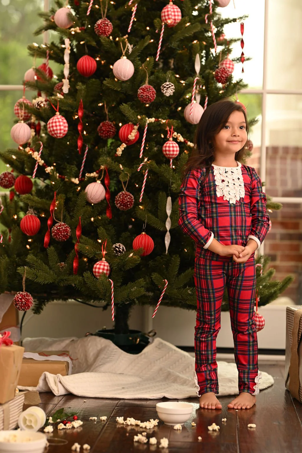 Ruffle Buttflap Pajamas - Tartan Holiday Lounge - Image 4