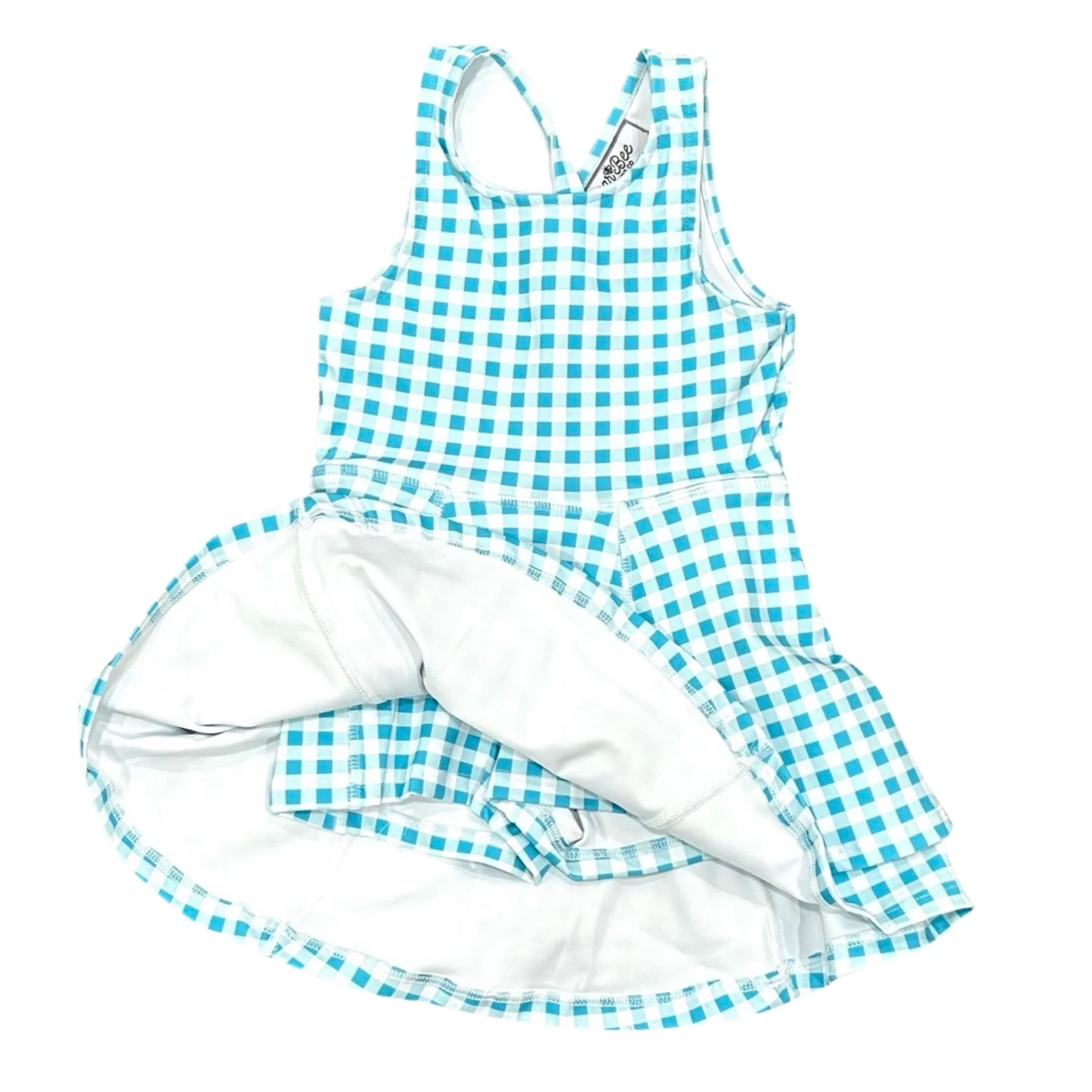 Ruffle Tennis Dress - Blue Gingham - Image 4