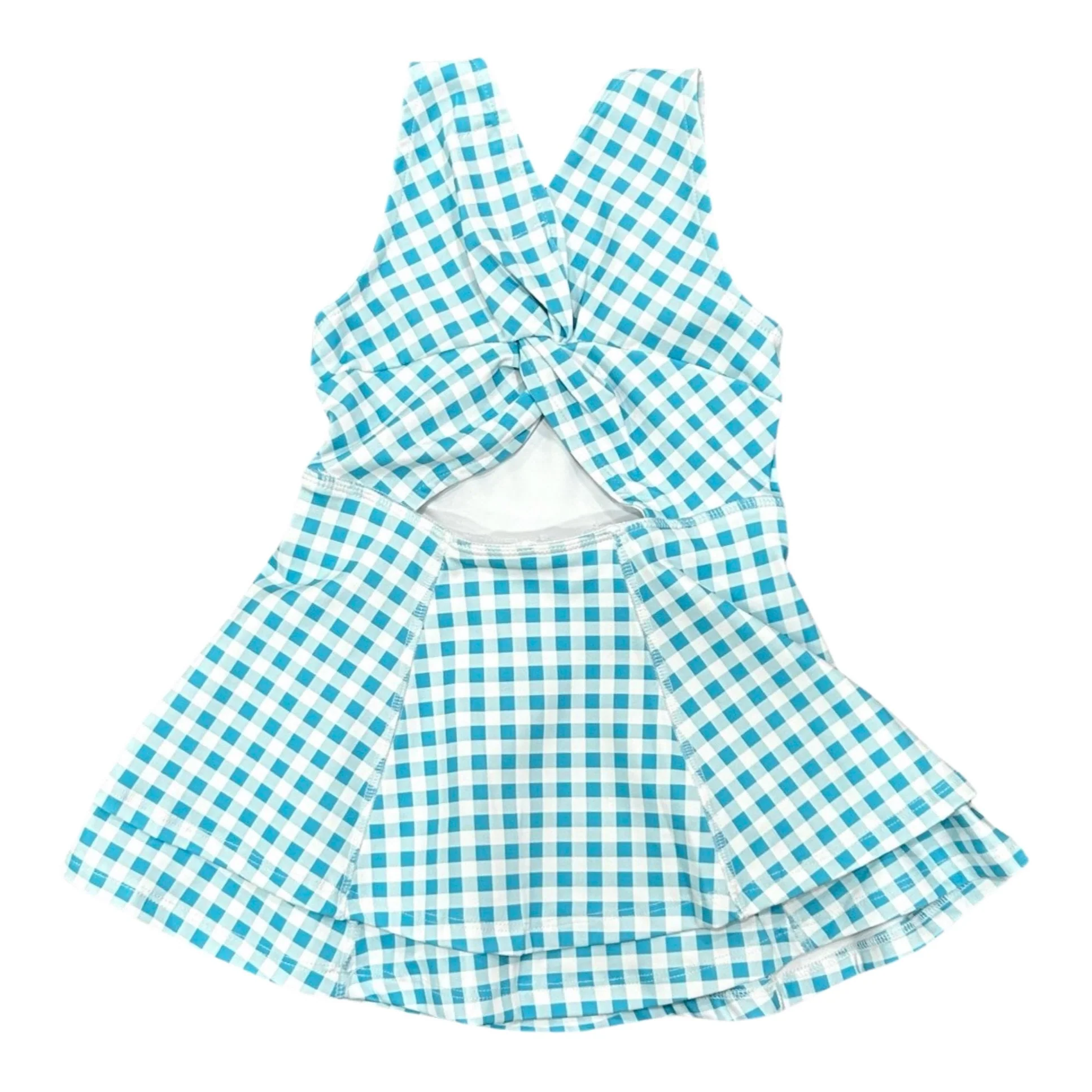 Ruffle Tennis Dress - Blue Gingham - Image 5